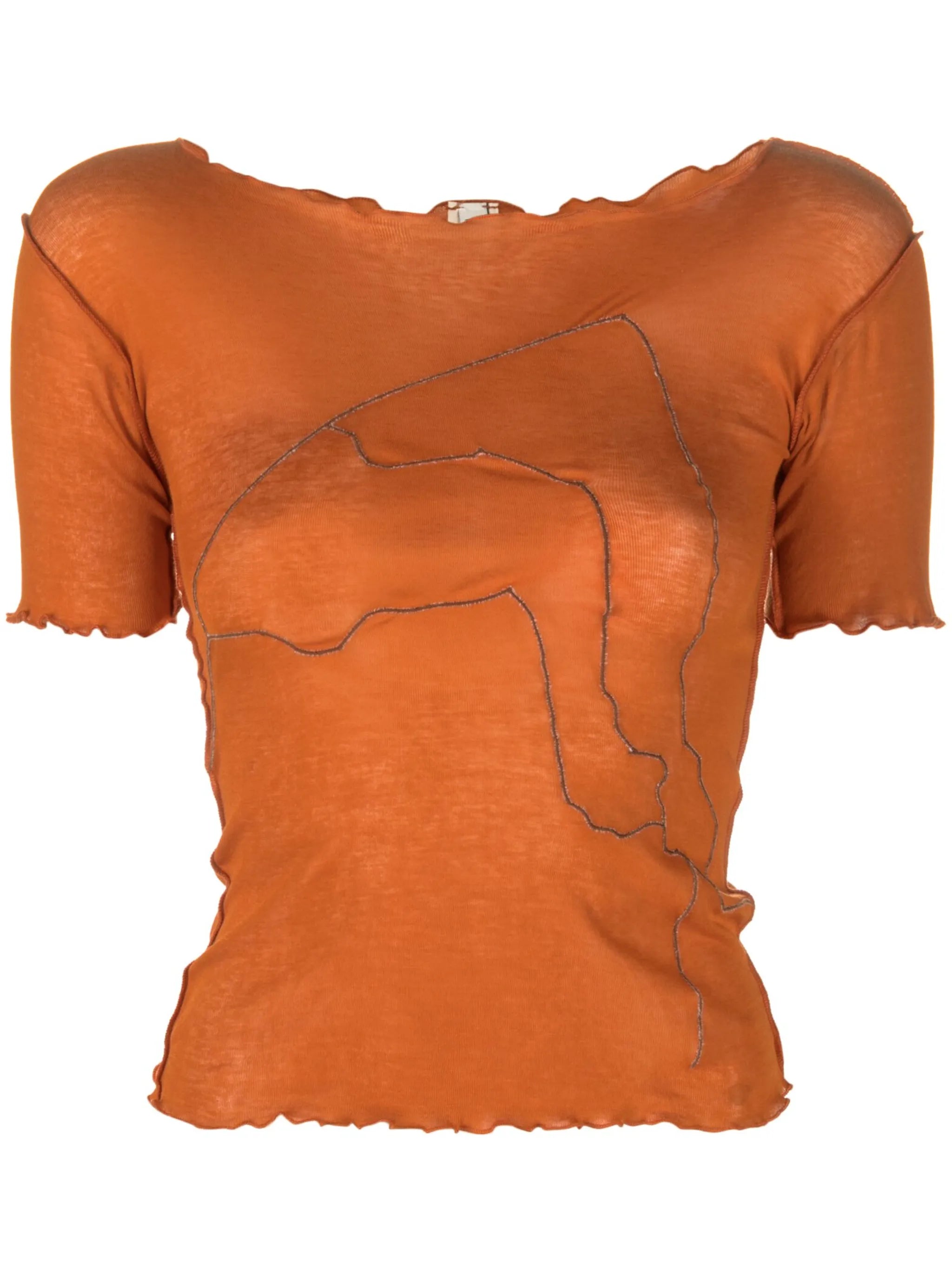 embroidered-design short-sleeve T-shirt