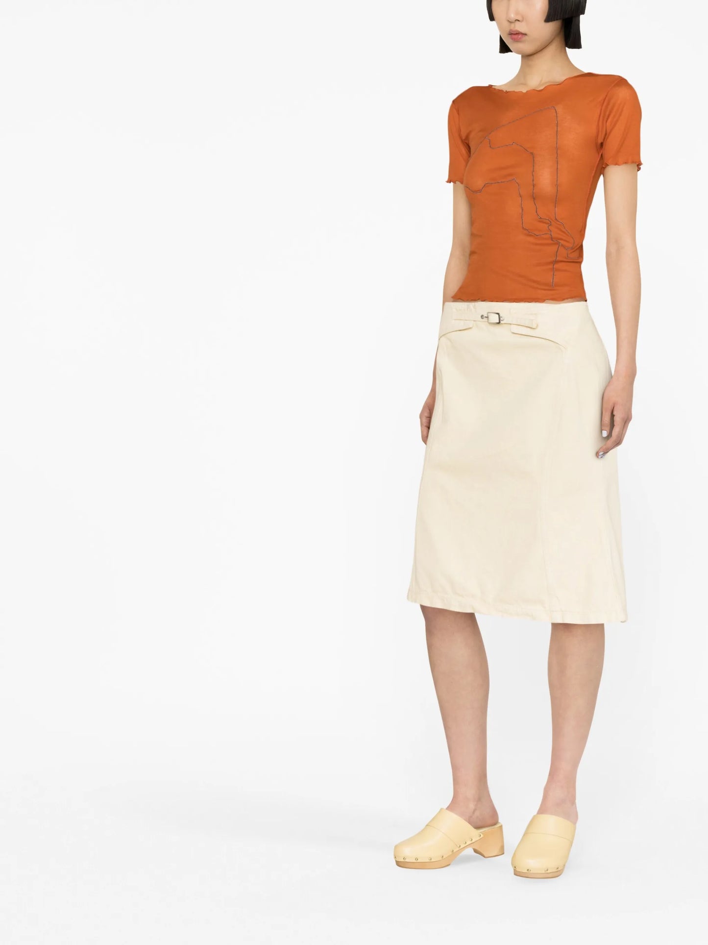 embroidered-design short-sleeve T-shirt