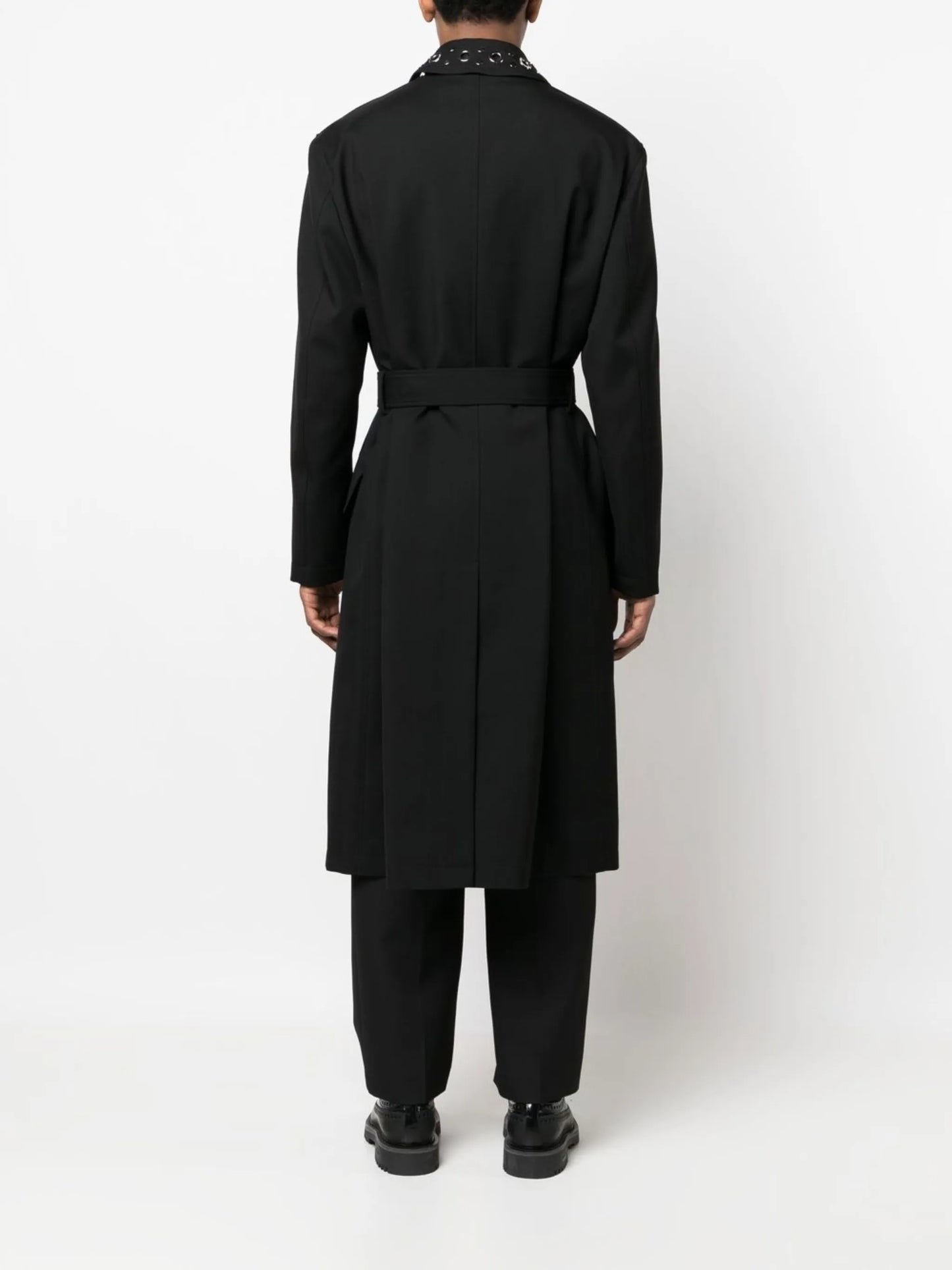 eyelet-embellished rain coat