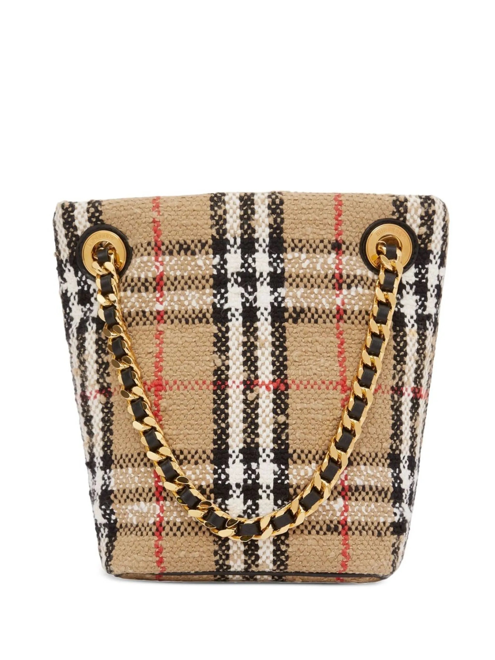 Vintage Check bouclé mini Lola bucket bag