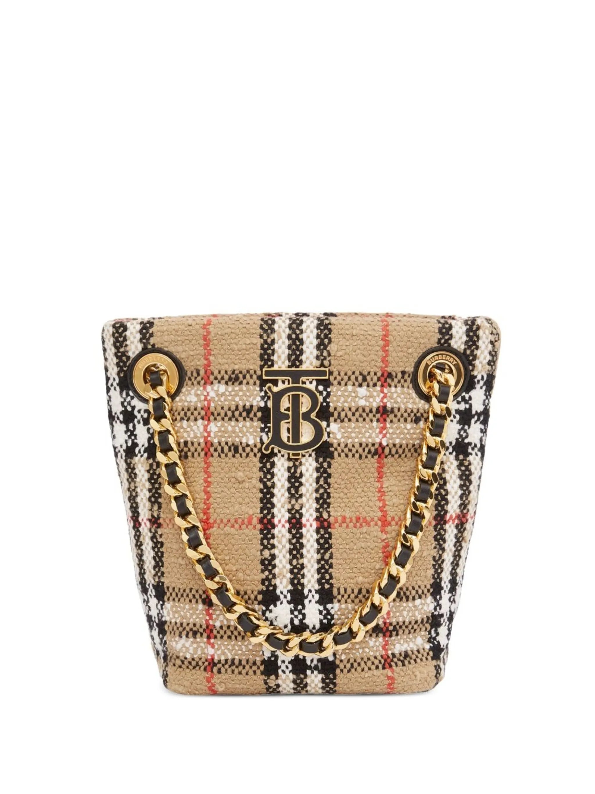 Vintage Check bouclé mini Lola bucket bag