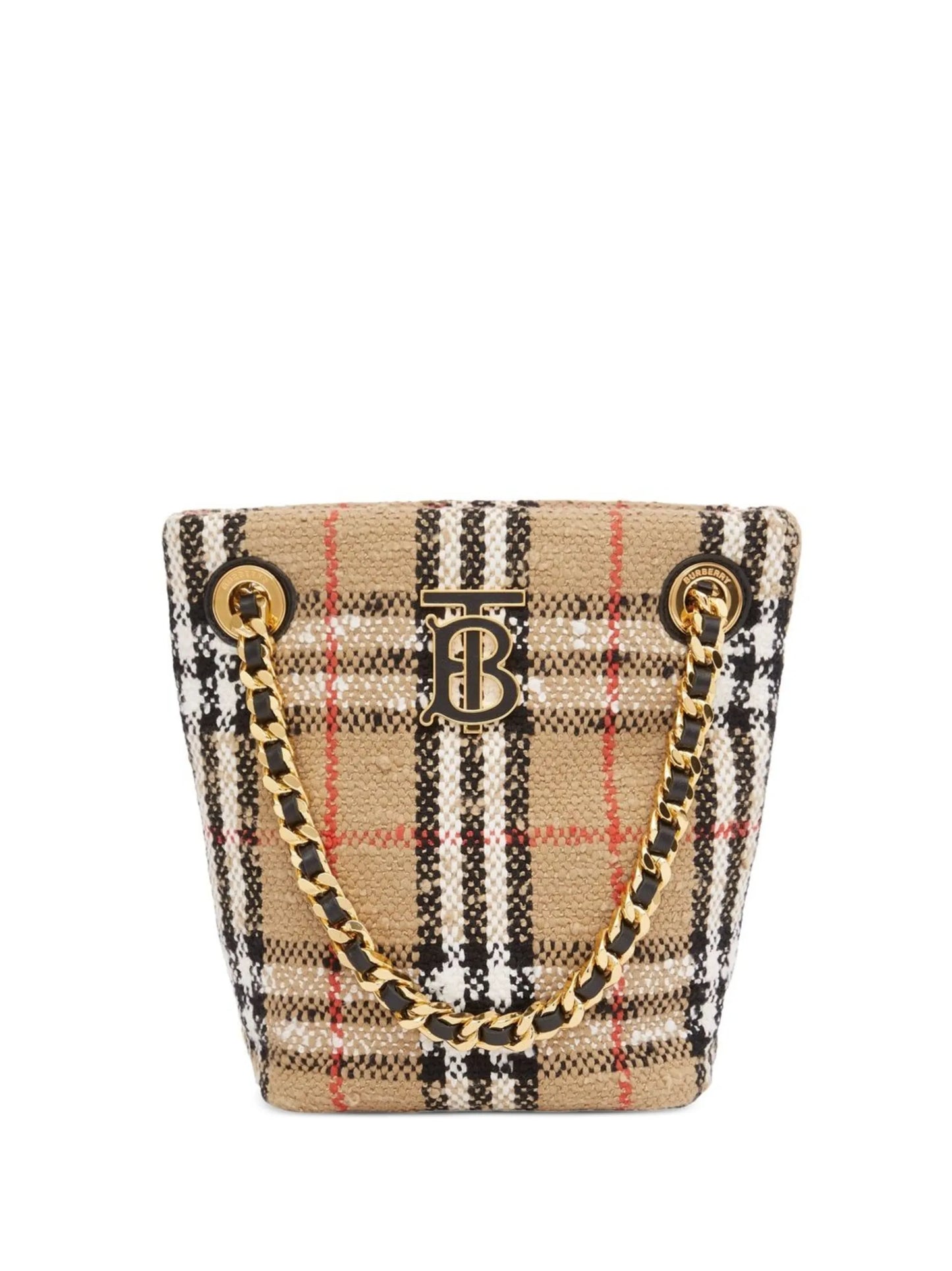 Vintage Check bouclé mini Lola bucket bag
