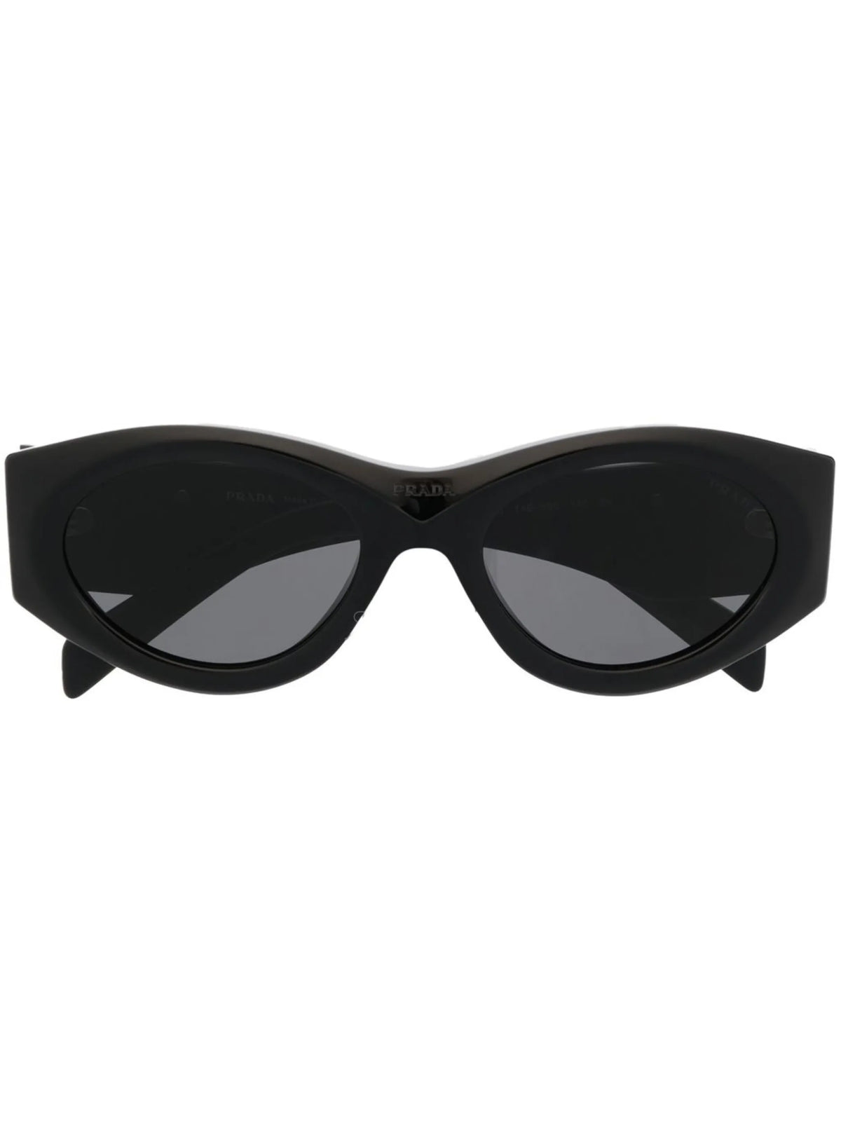 triangle-logo oval-frame sunglasses