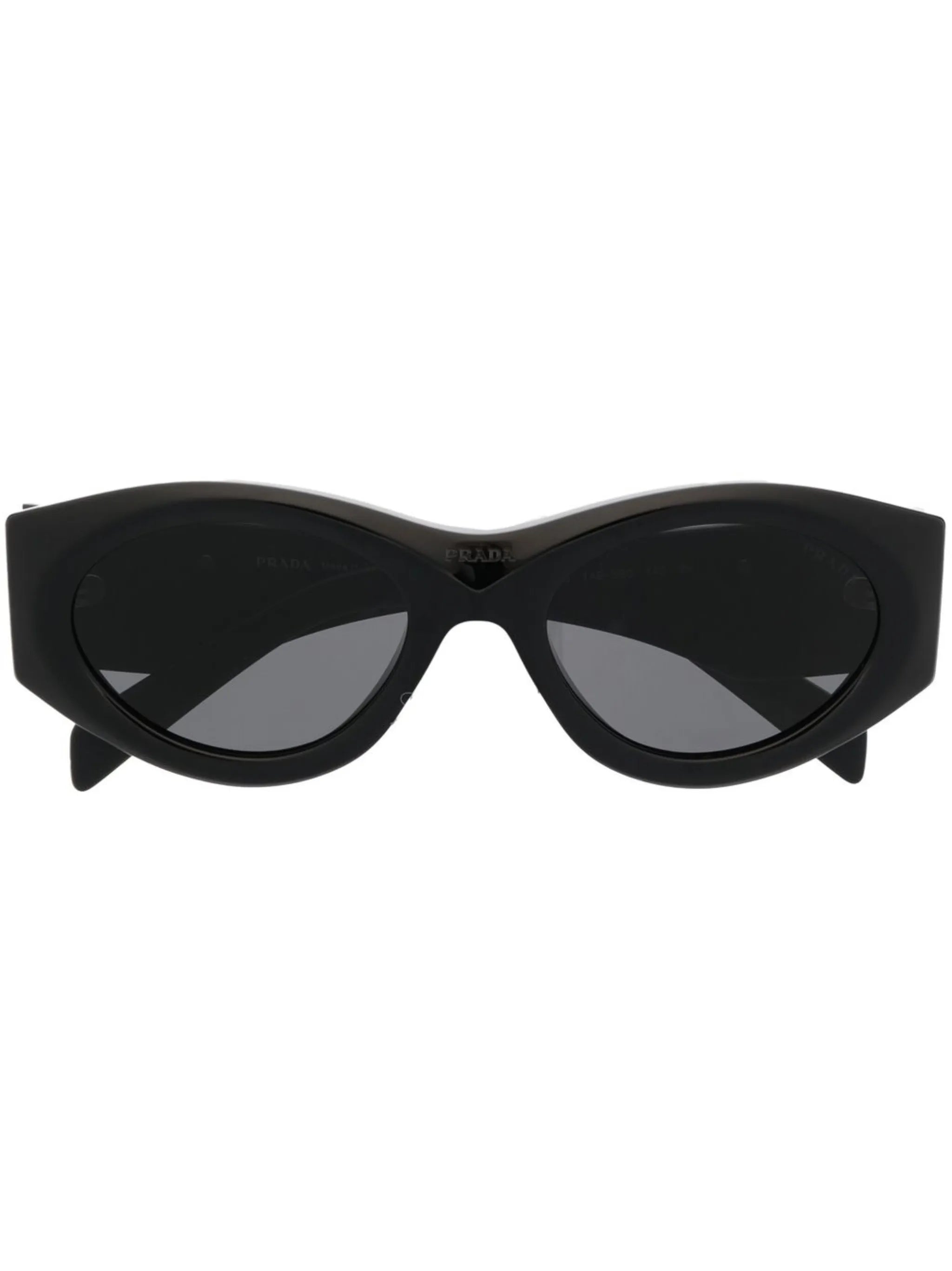 triangle-logo oval-frame sunglasses