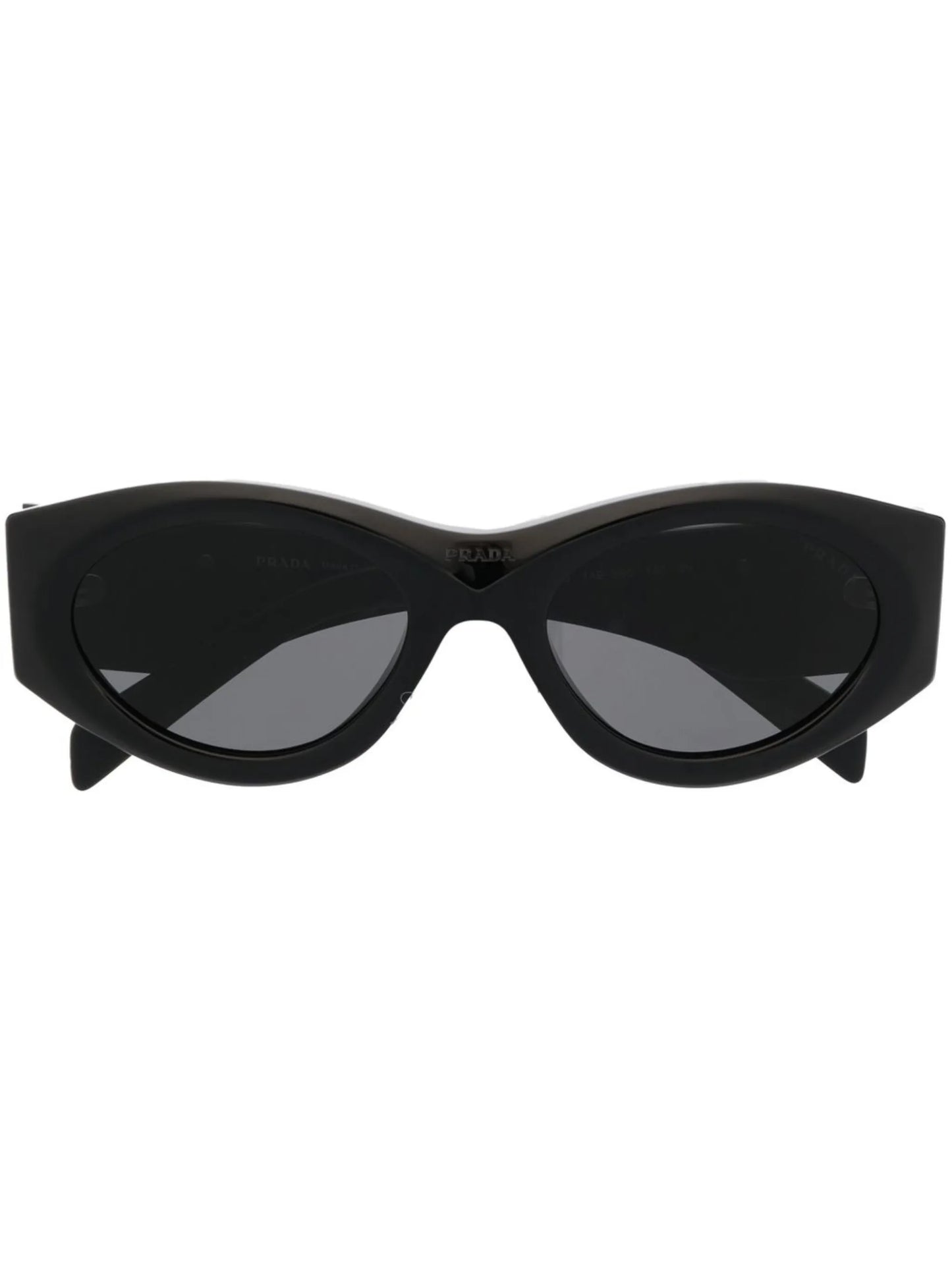 triangle-logo oval-frame sunglasses