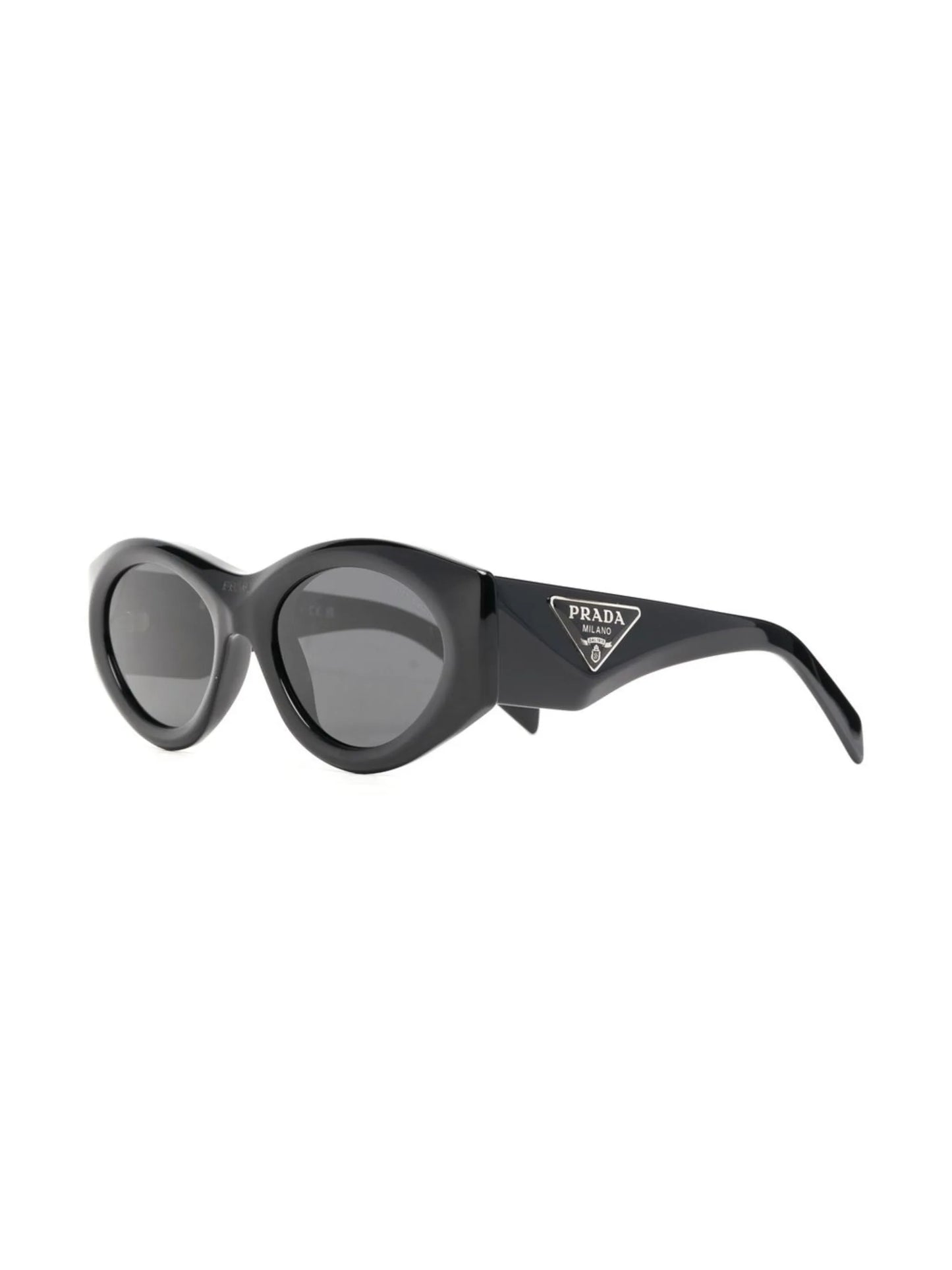 triangle-logo oval-frame sunglasses