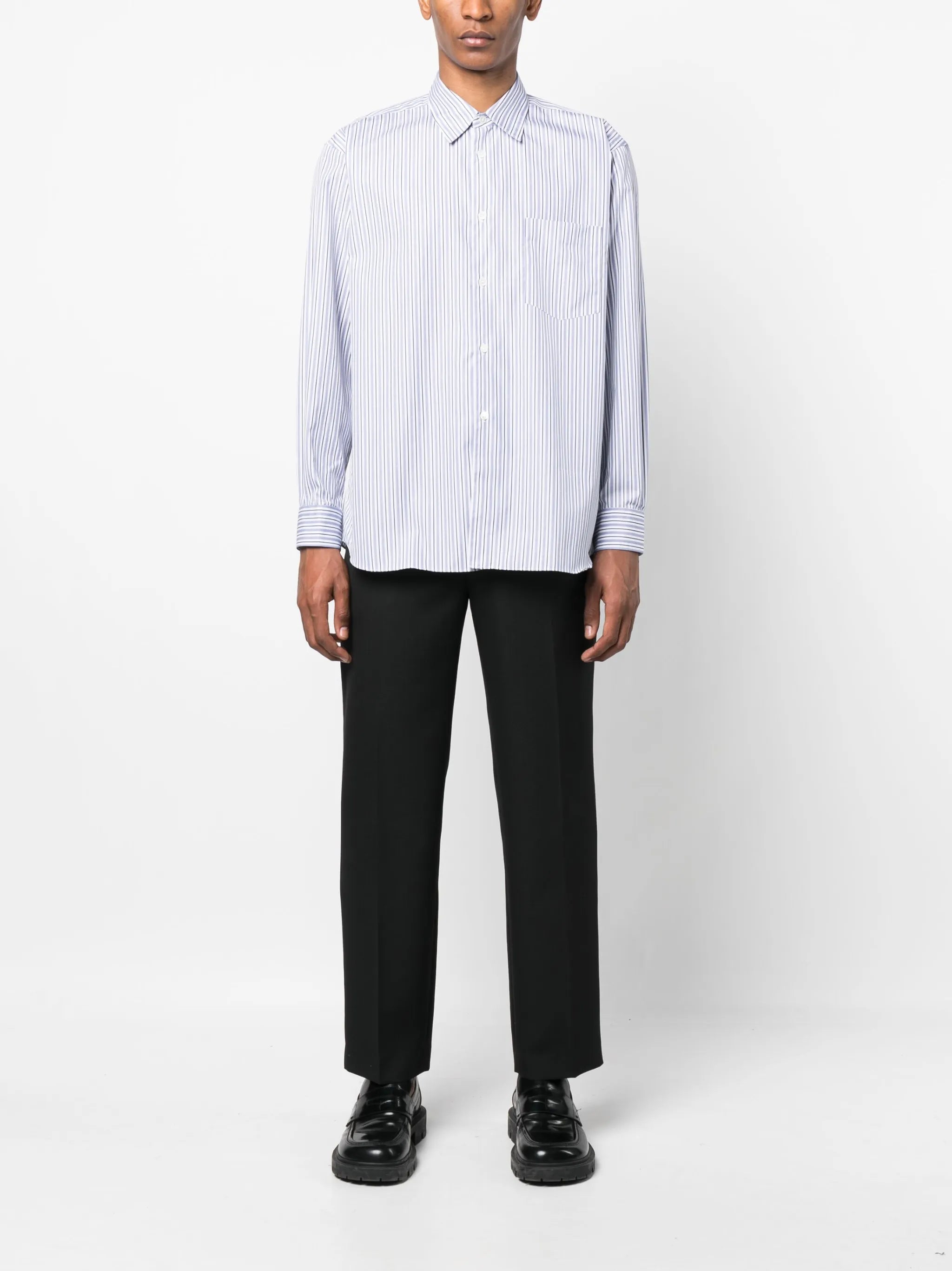 striped poplin shirt