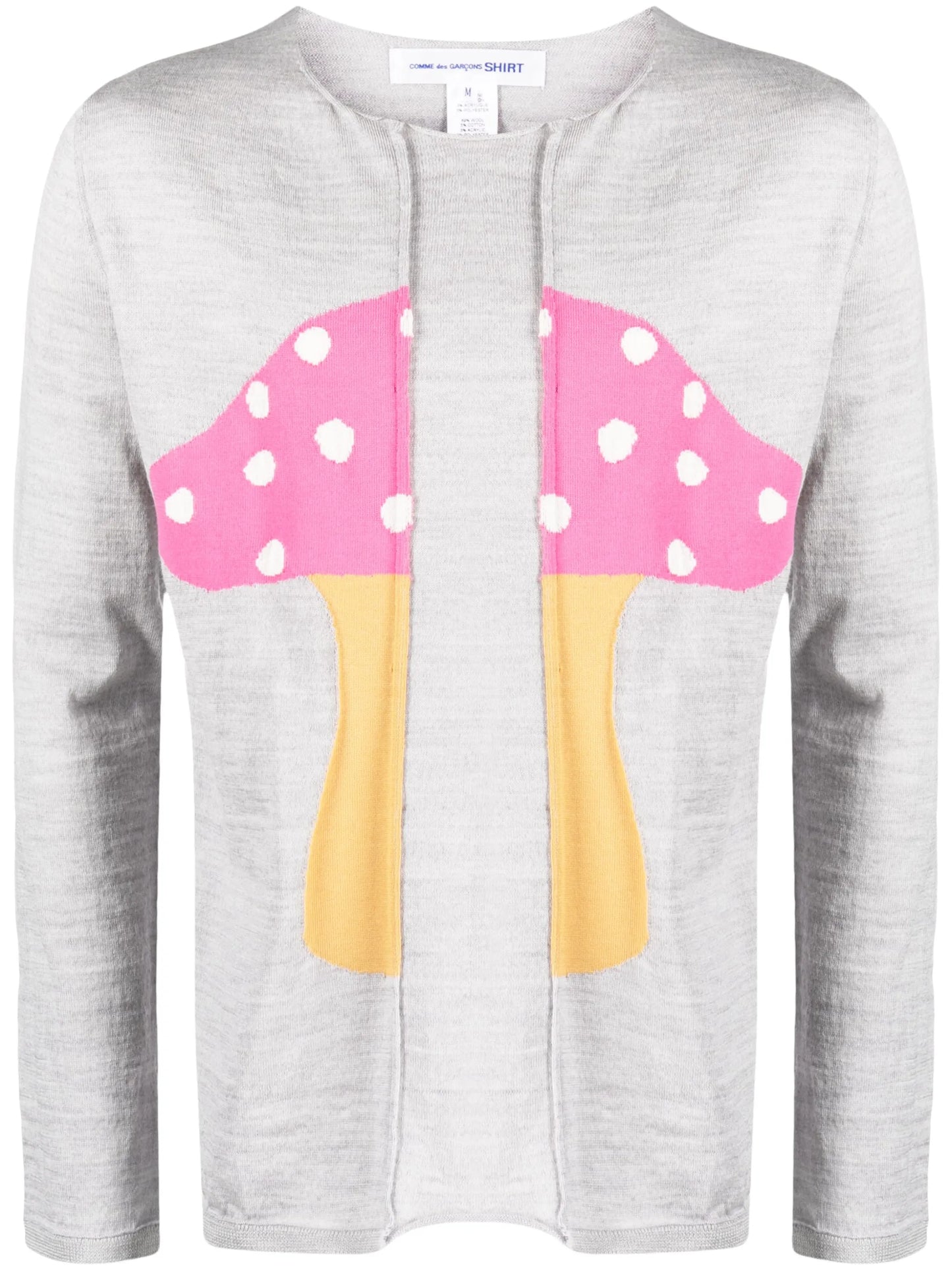 melange-effect mushroom-print jumper
