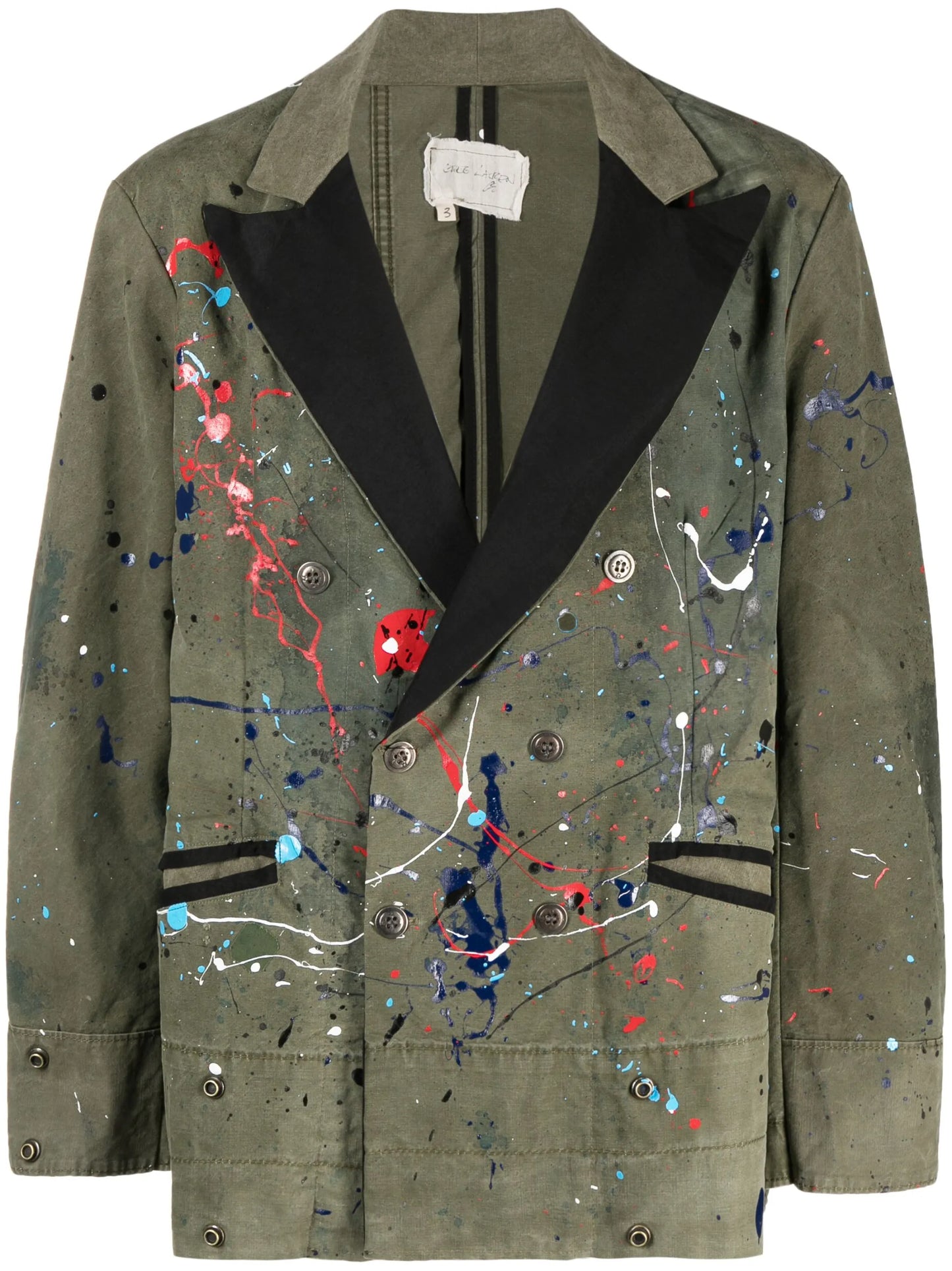 paint-splatter double-breasted blazer