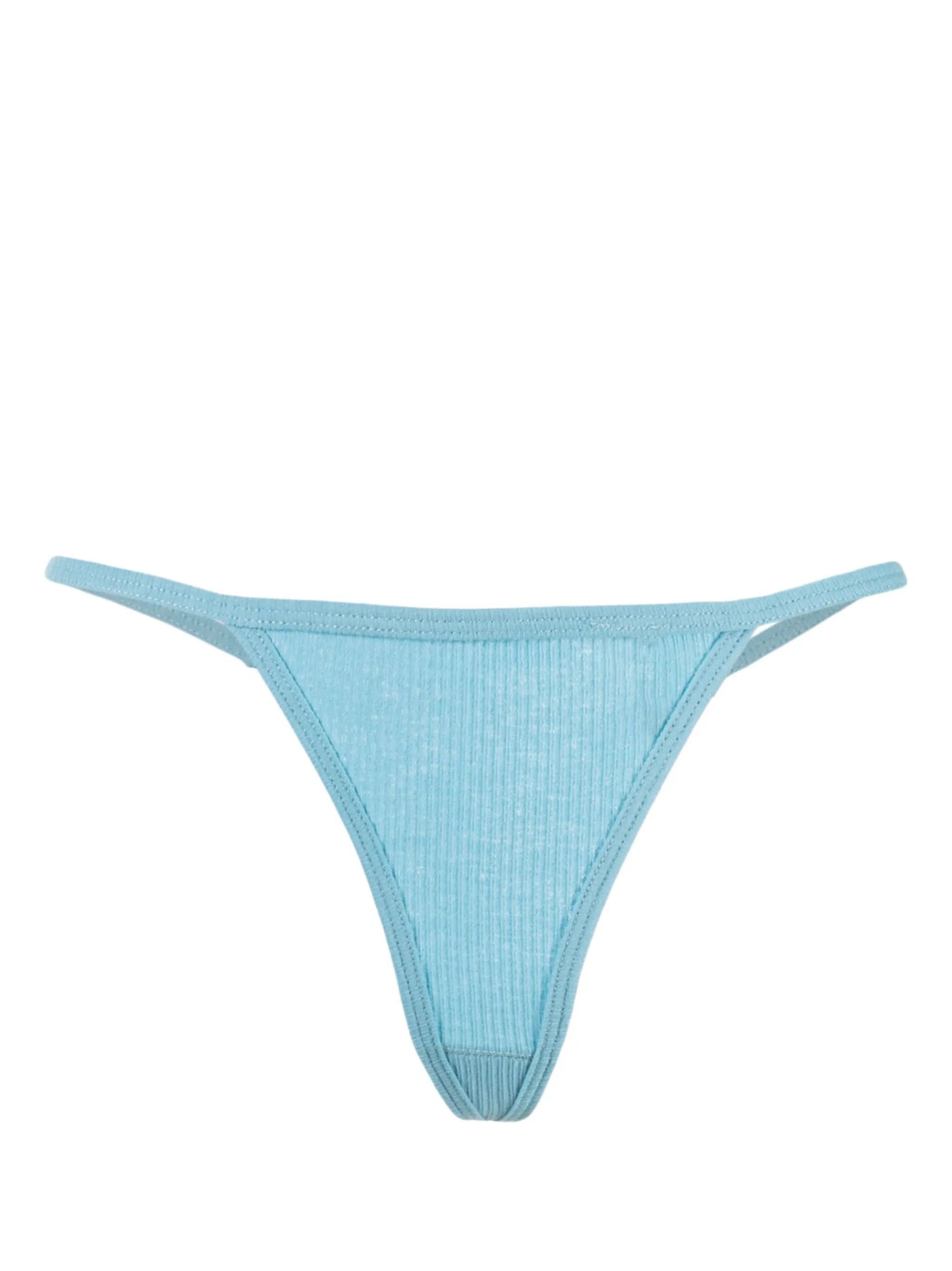 ribbed-knit organic cotton thong