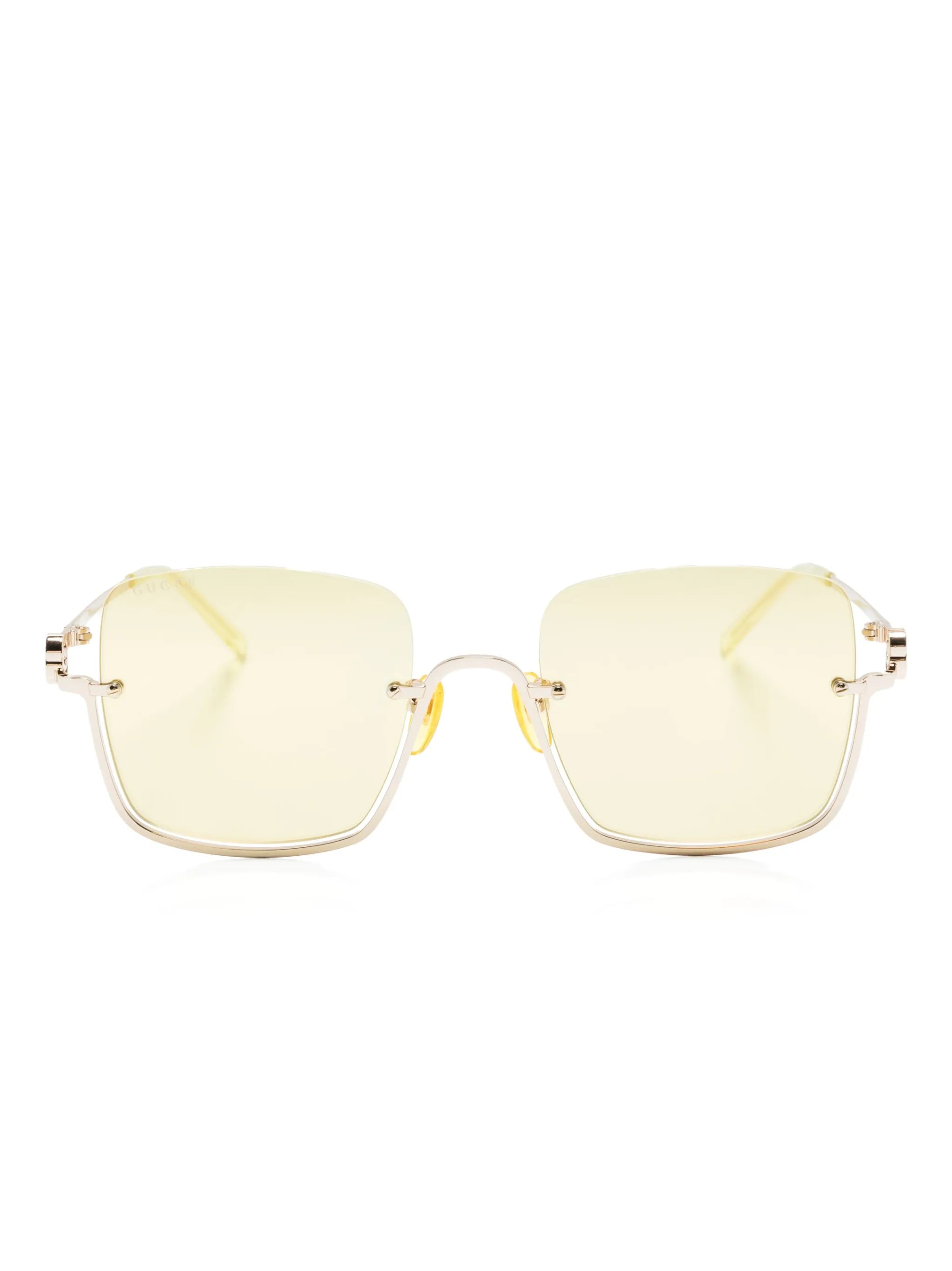 square mirrored-lense sunglasses