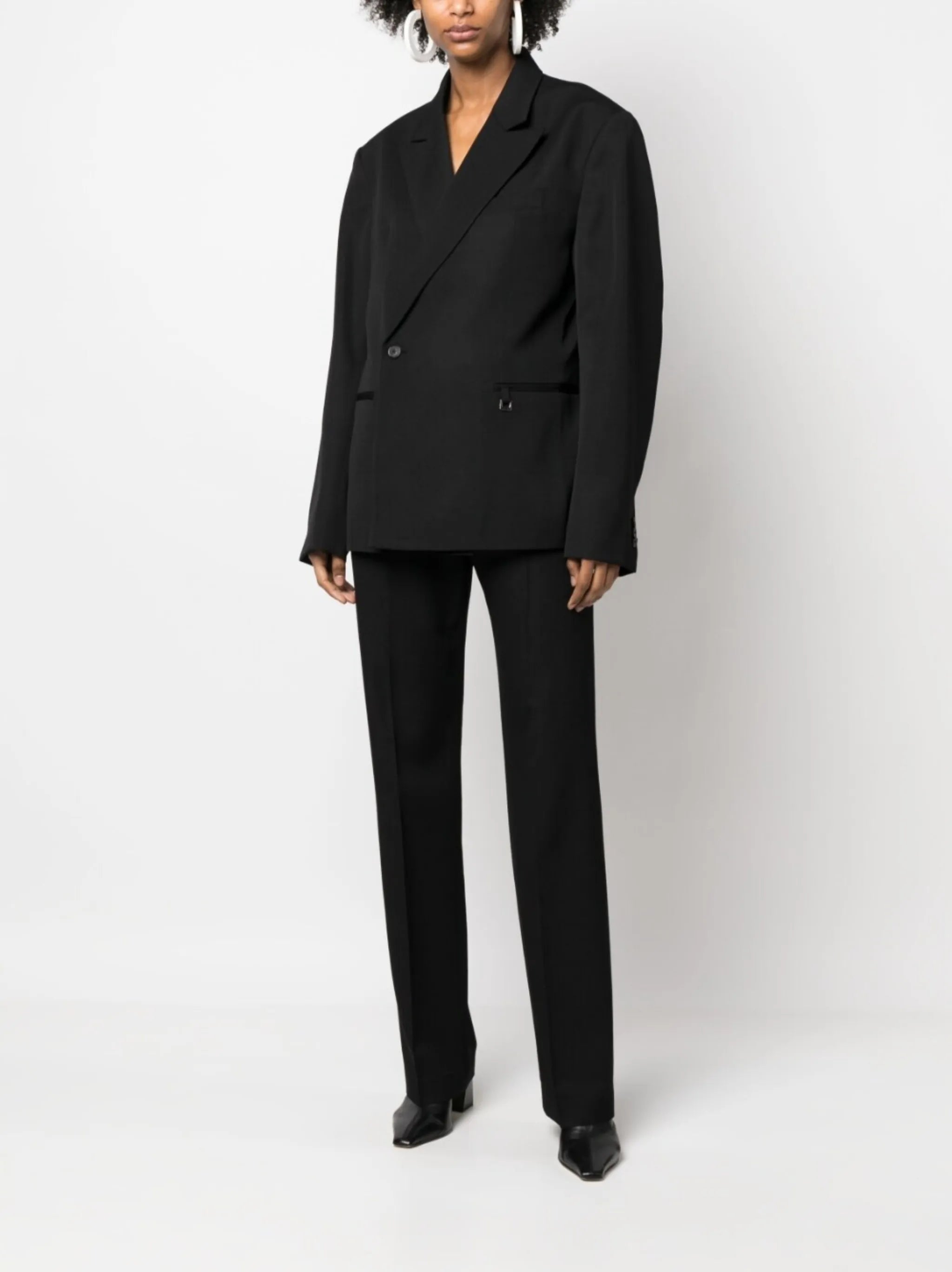 mid-rise straight-leg pants