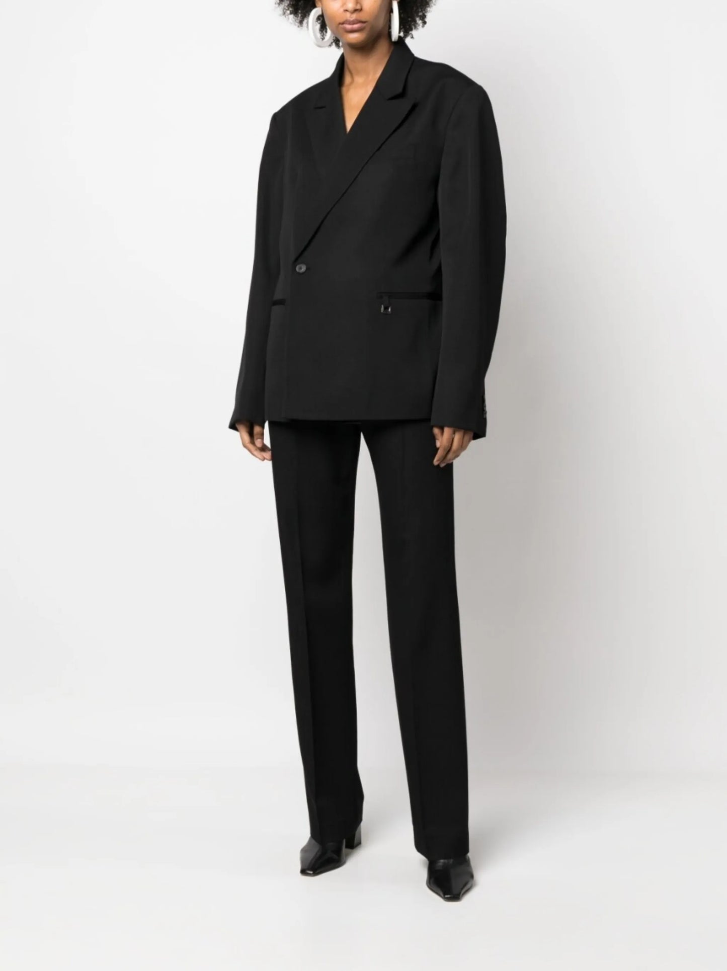 mid-rise straight-leg pants