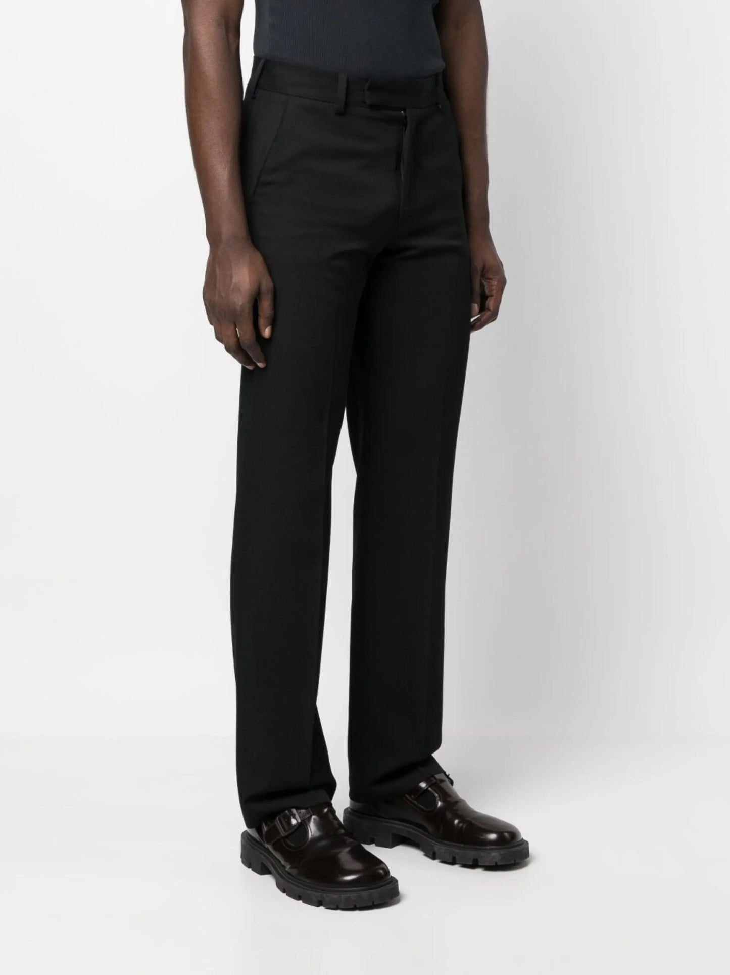 mid-rise straight-leg pants