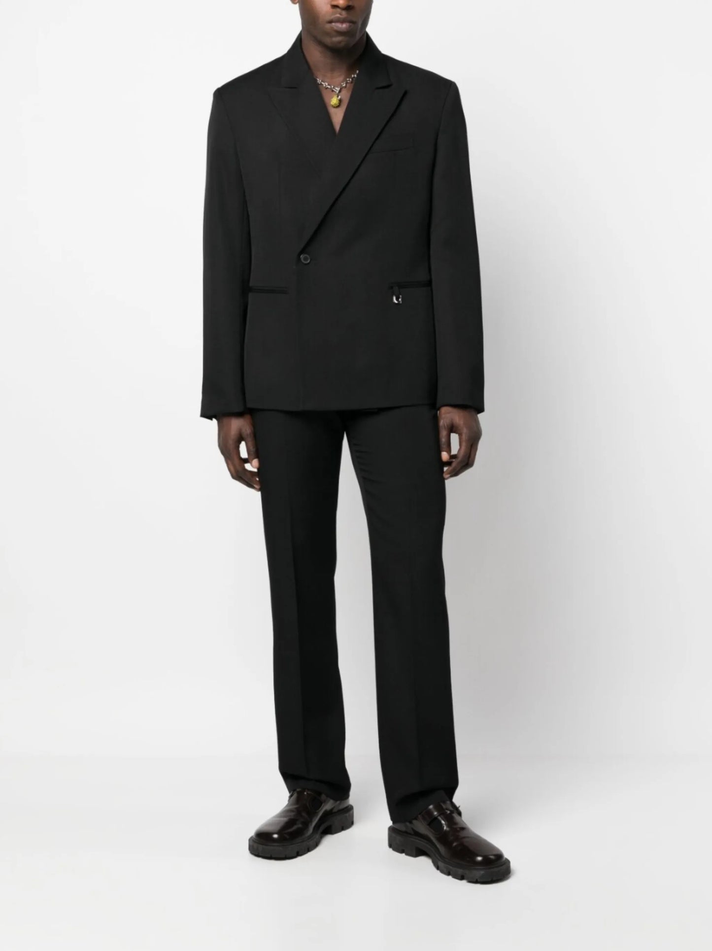 mid-rise straight-leg pants