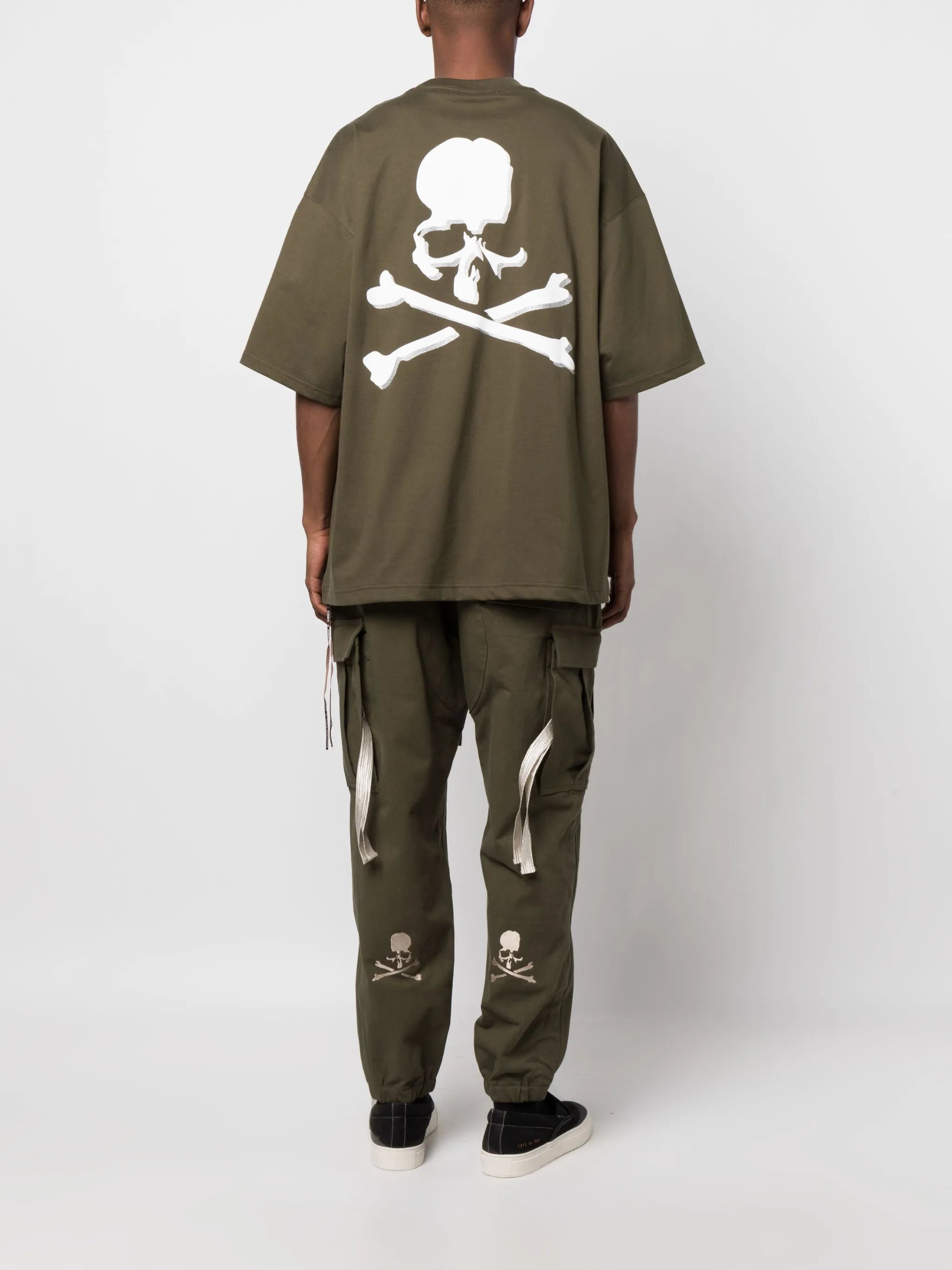 skull-print drawstring T-shirt