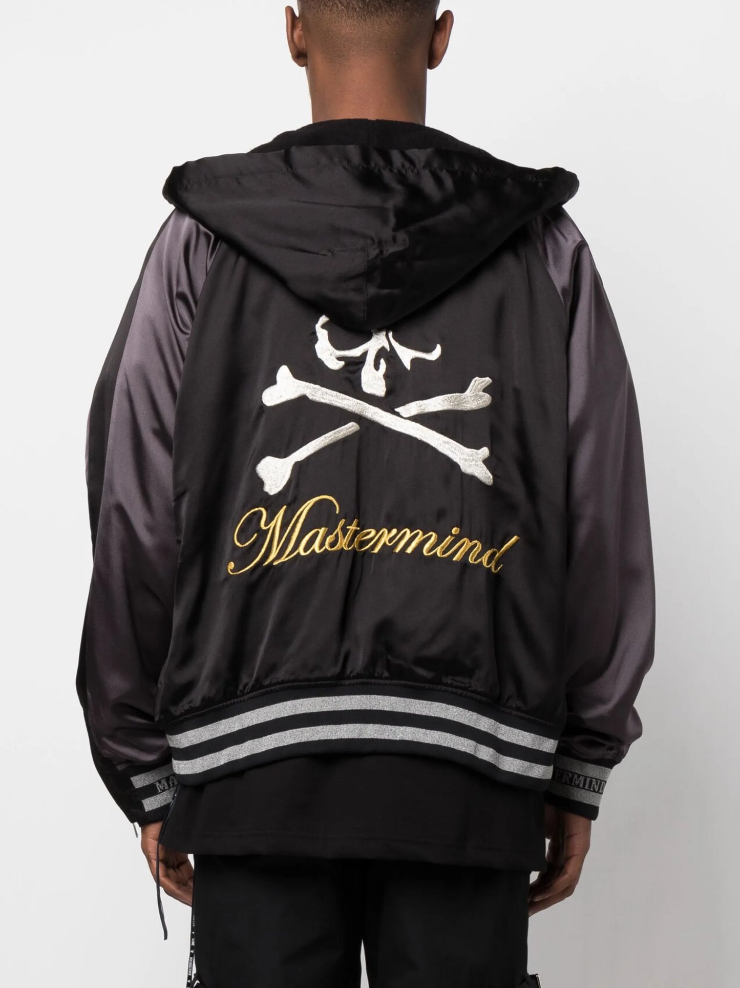 skull-embroidered bomber jacket