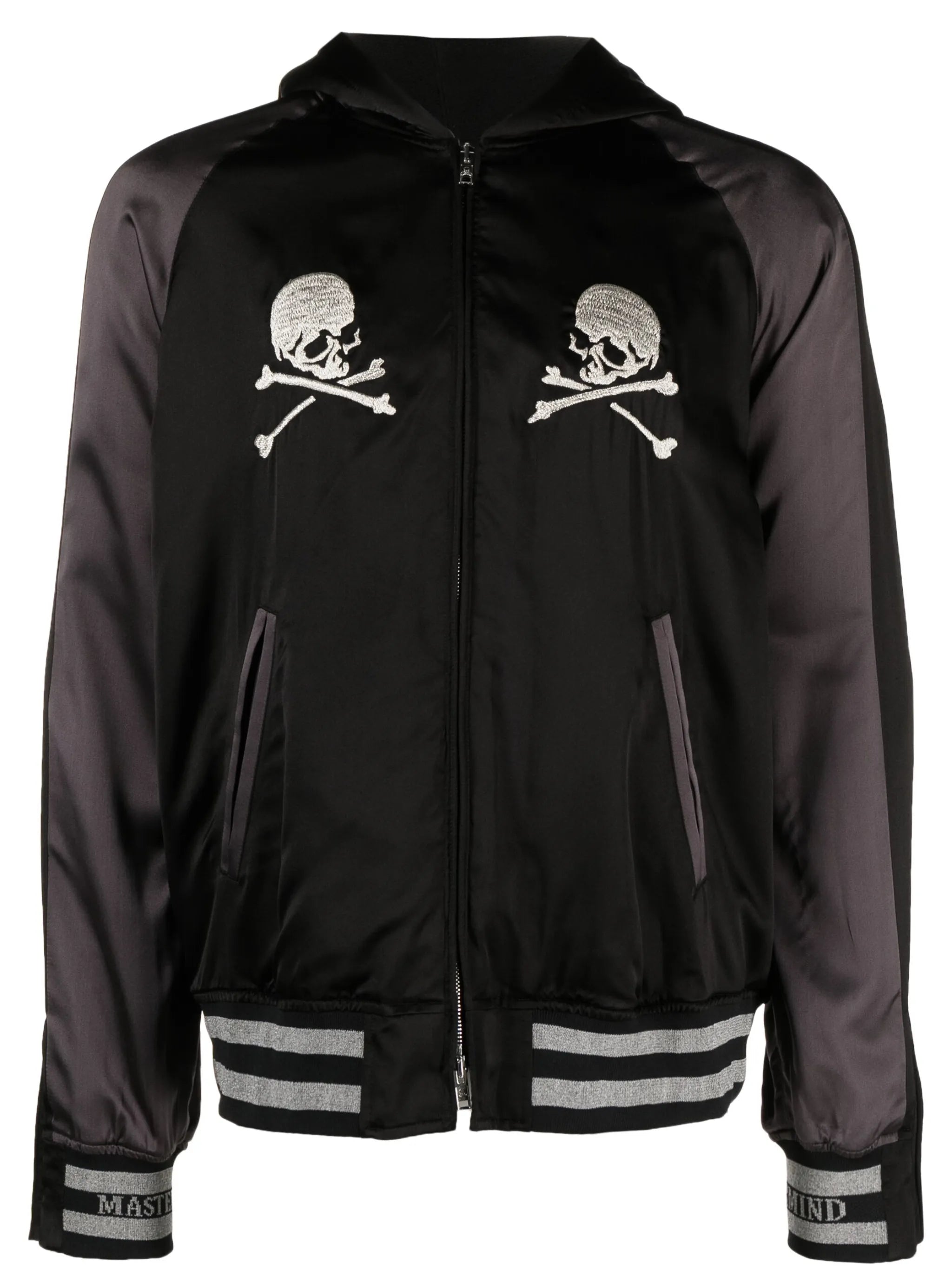 skull-embroidered bomber jacket