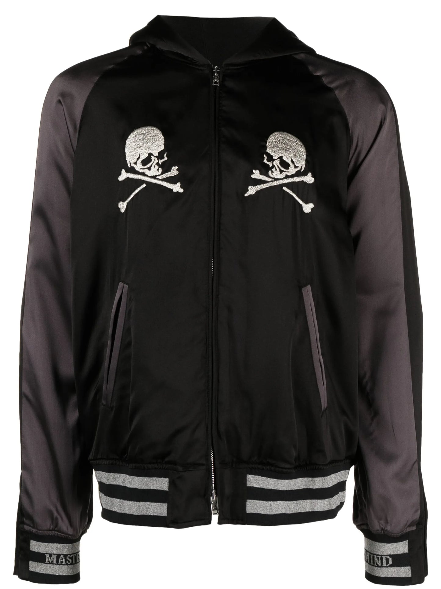skull-embroidered bomber jacket
