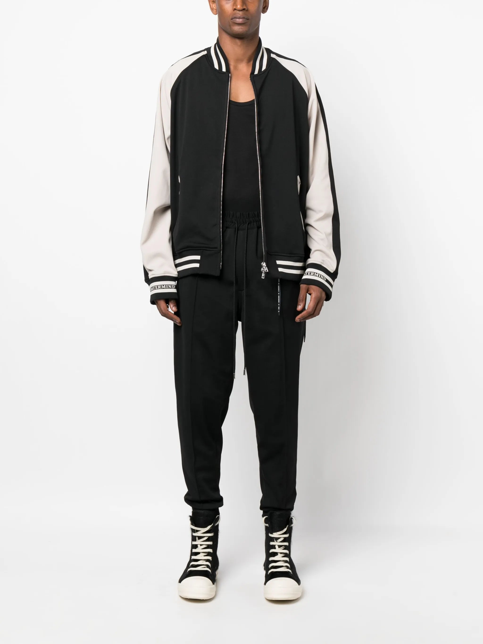skull-embroidered bomber jacket
