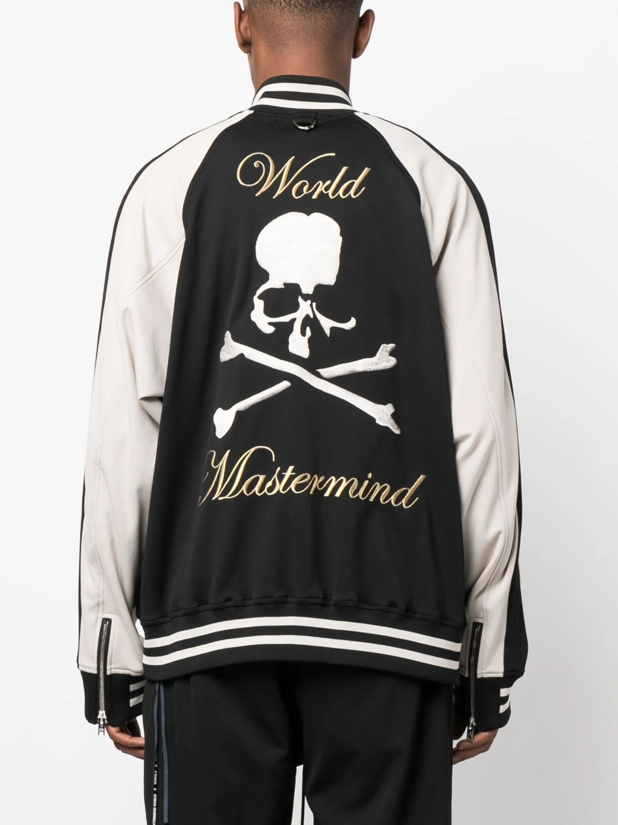 skull-embroidered bomber jacket