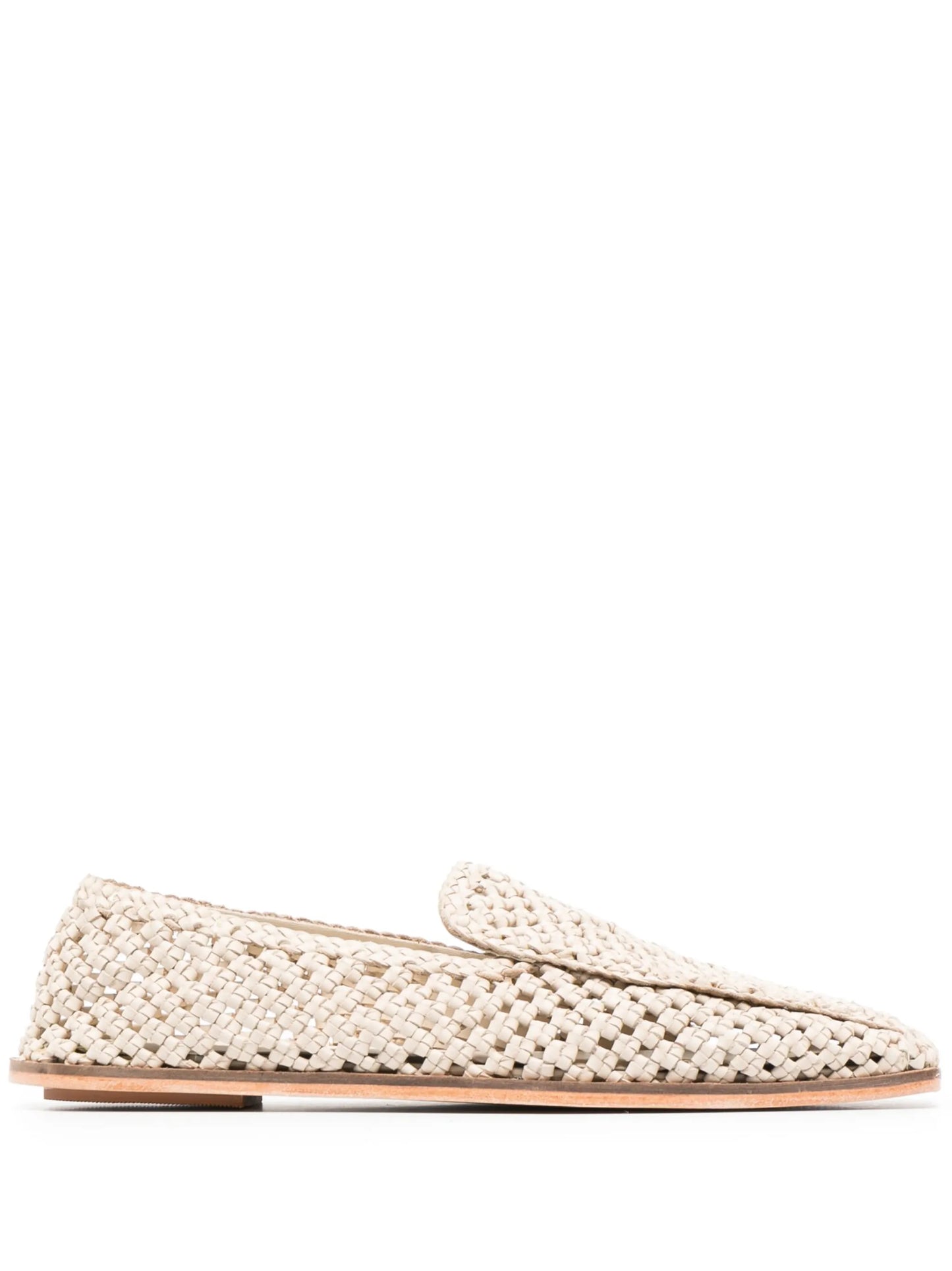 woven-design square-toe loafers
