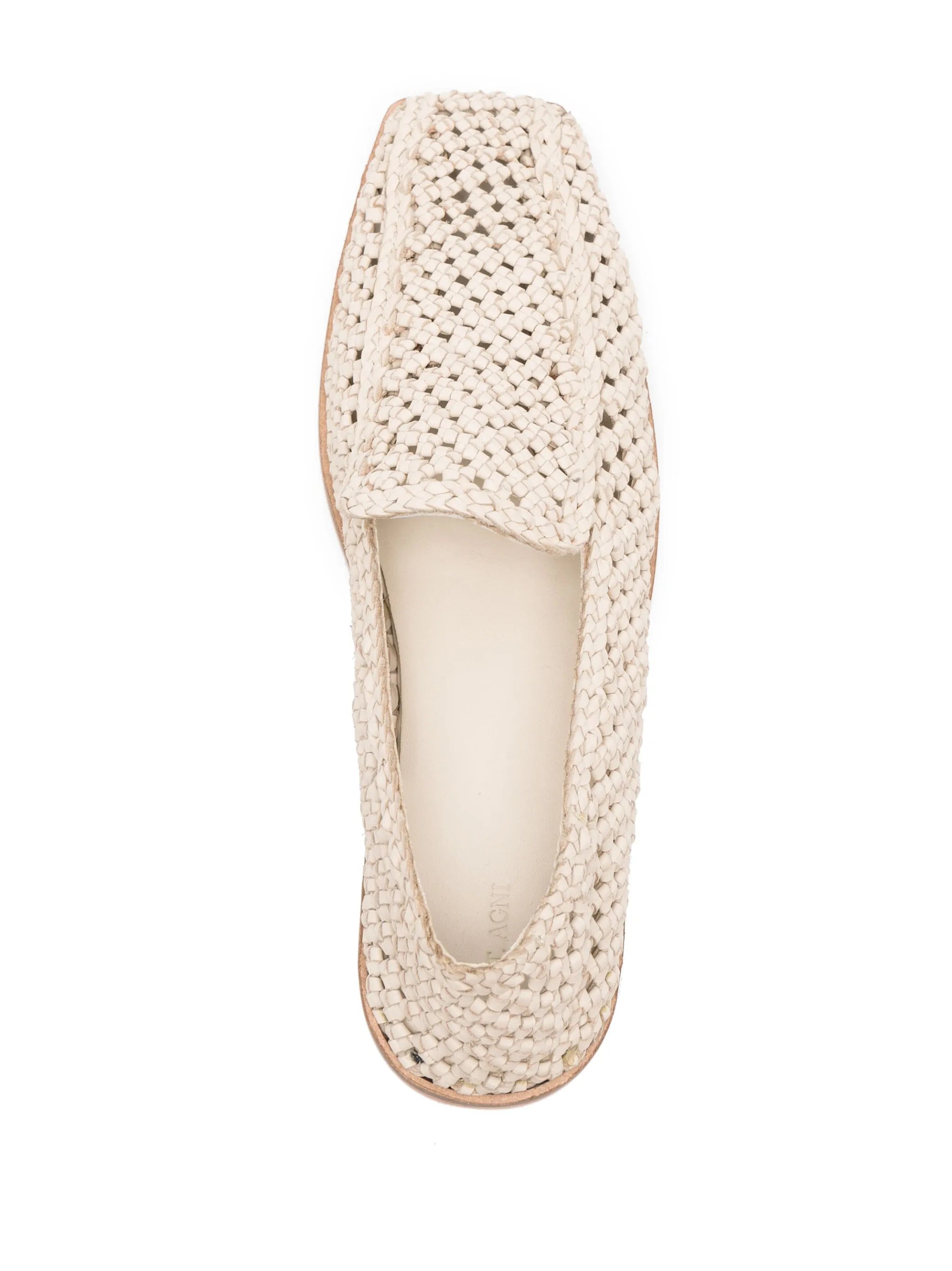 woven-design square-toe loafers