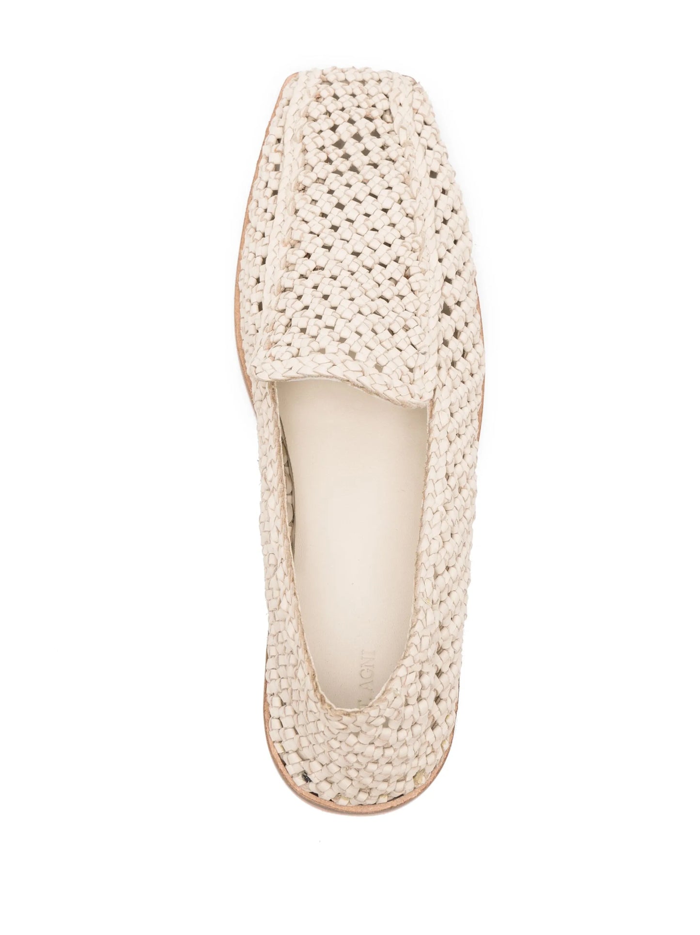 woven-design square-toe loafers