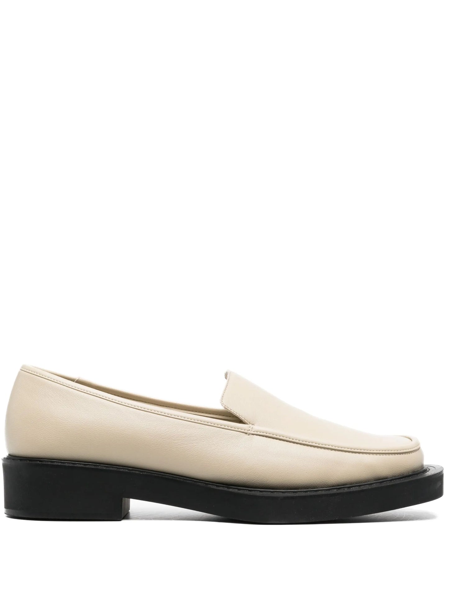 square-toe leather loafers