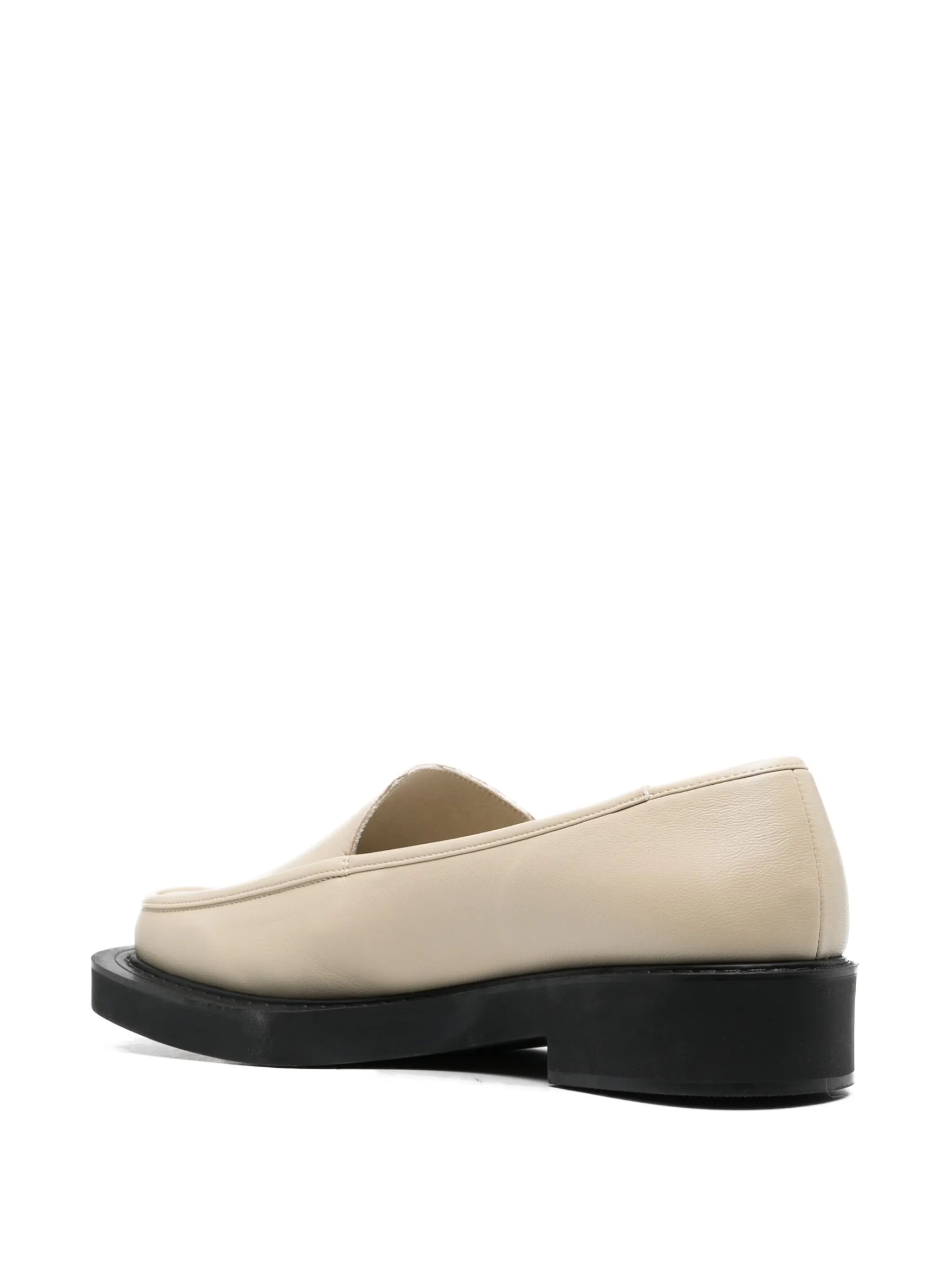 square-toe leather loafers
