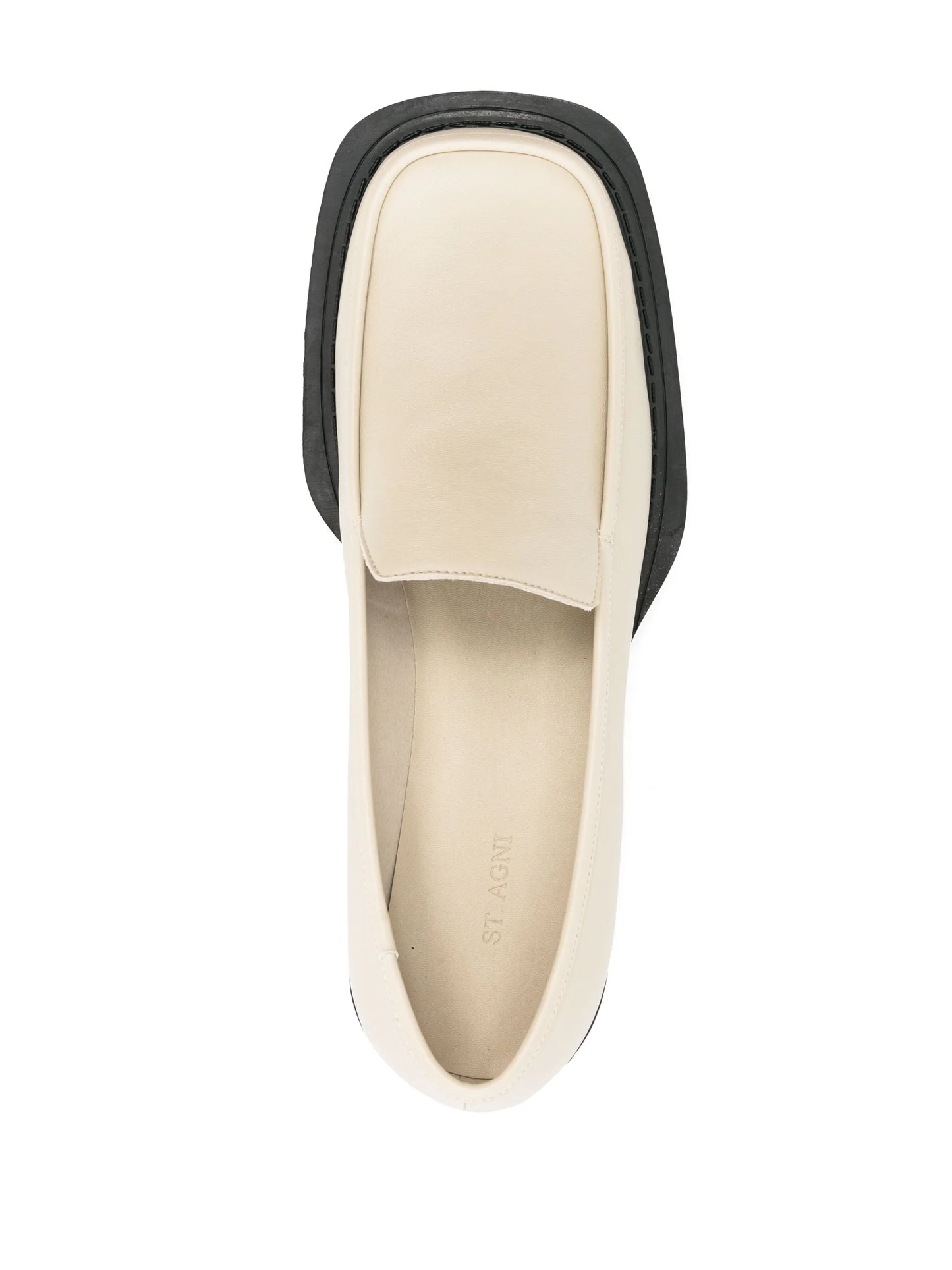 square-toe leather loafers