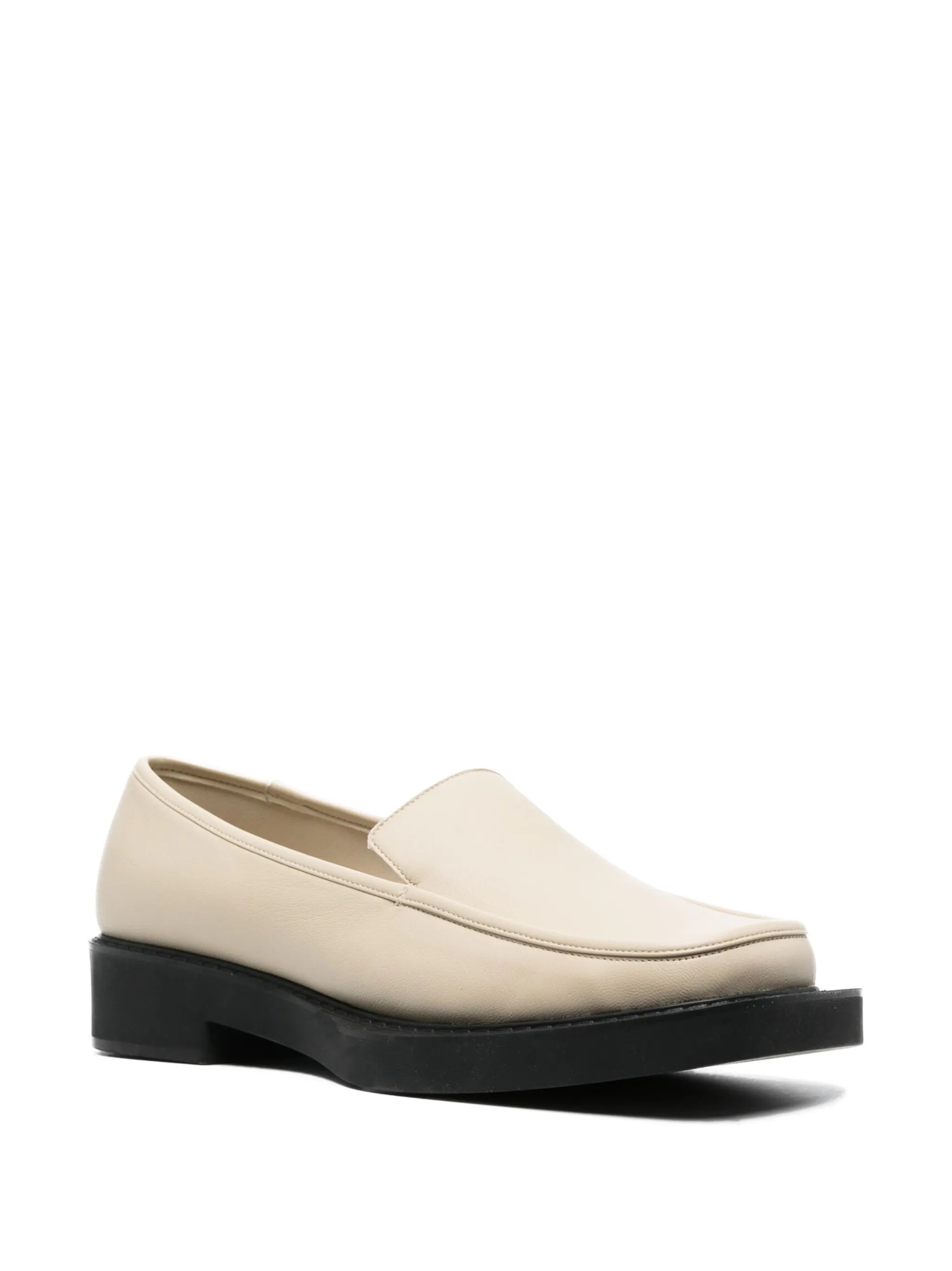 square-toe leather loafers