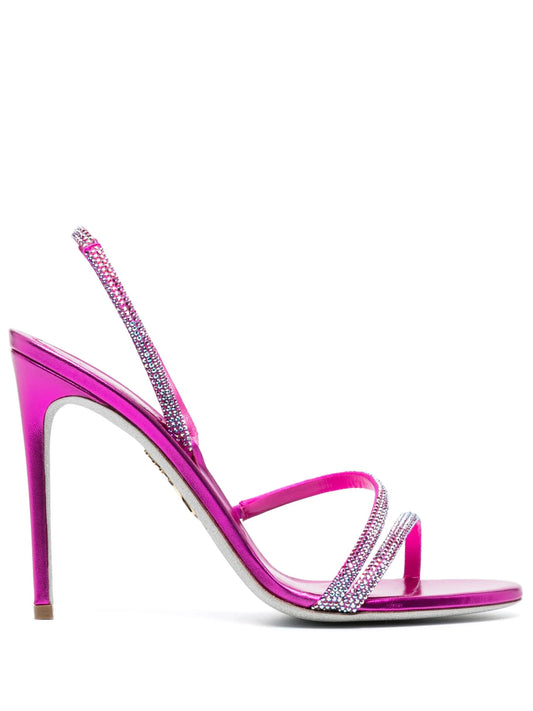 crystal-embellished satin sandals