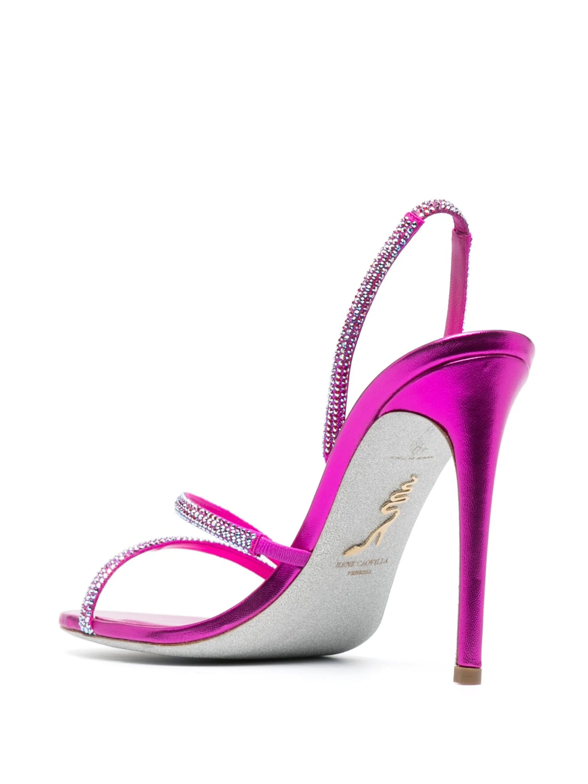 crystal-embellished satin sandals