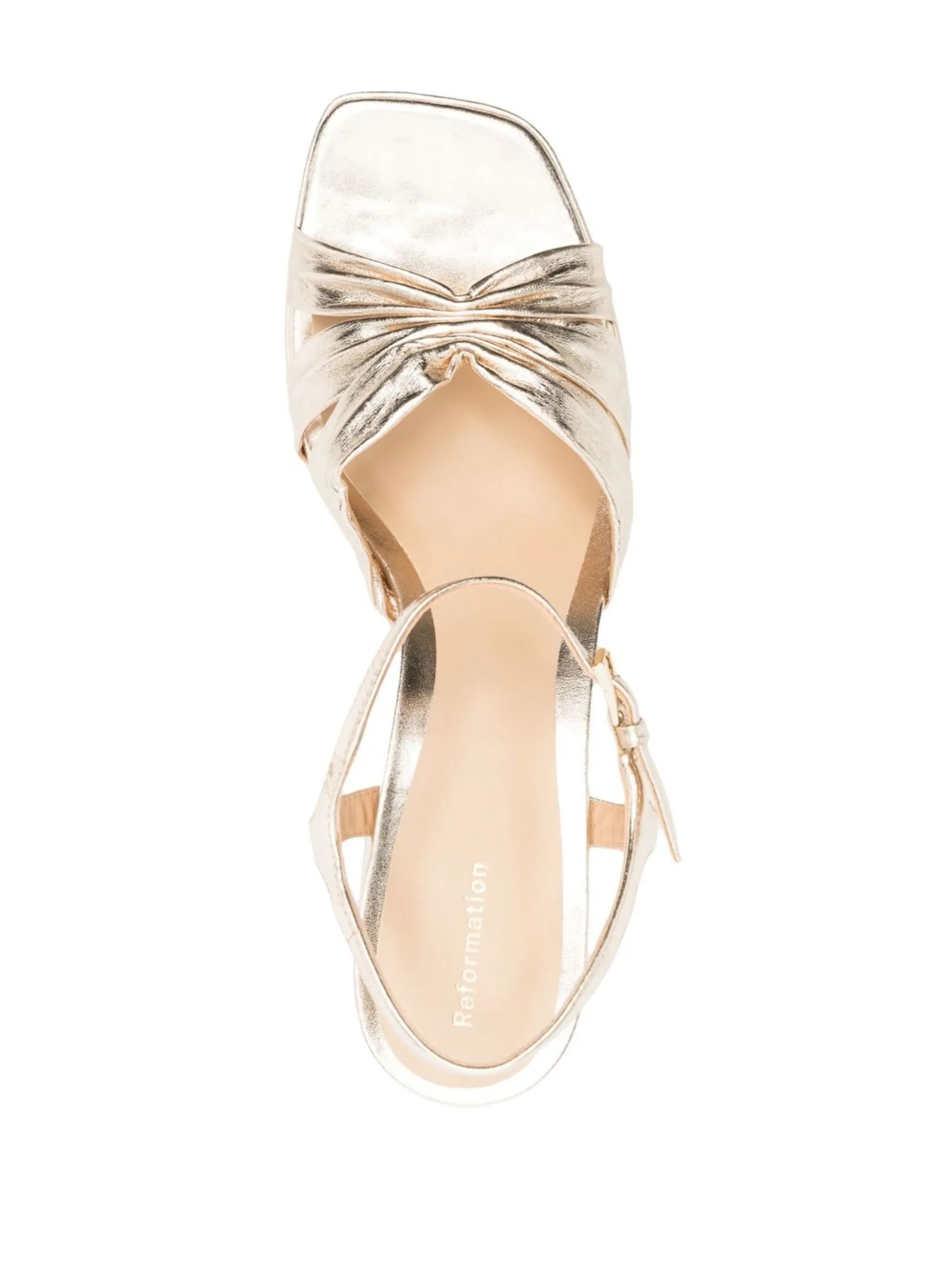 Maize ruched foiled platform sandals