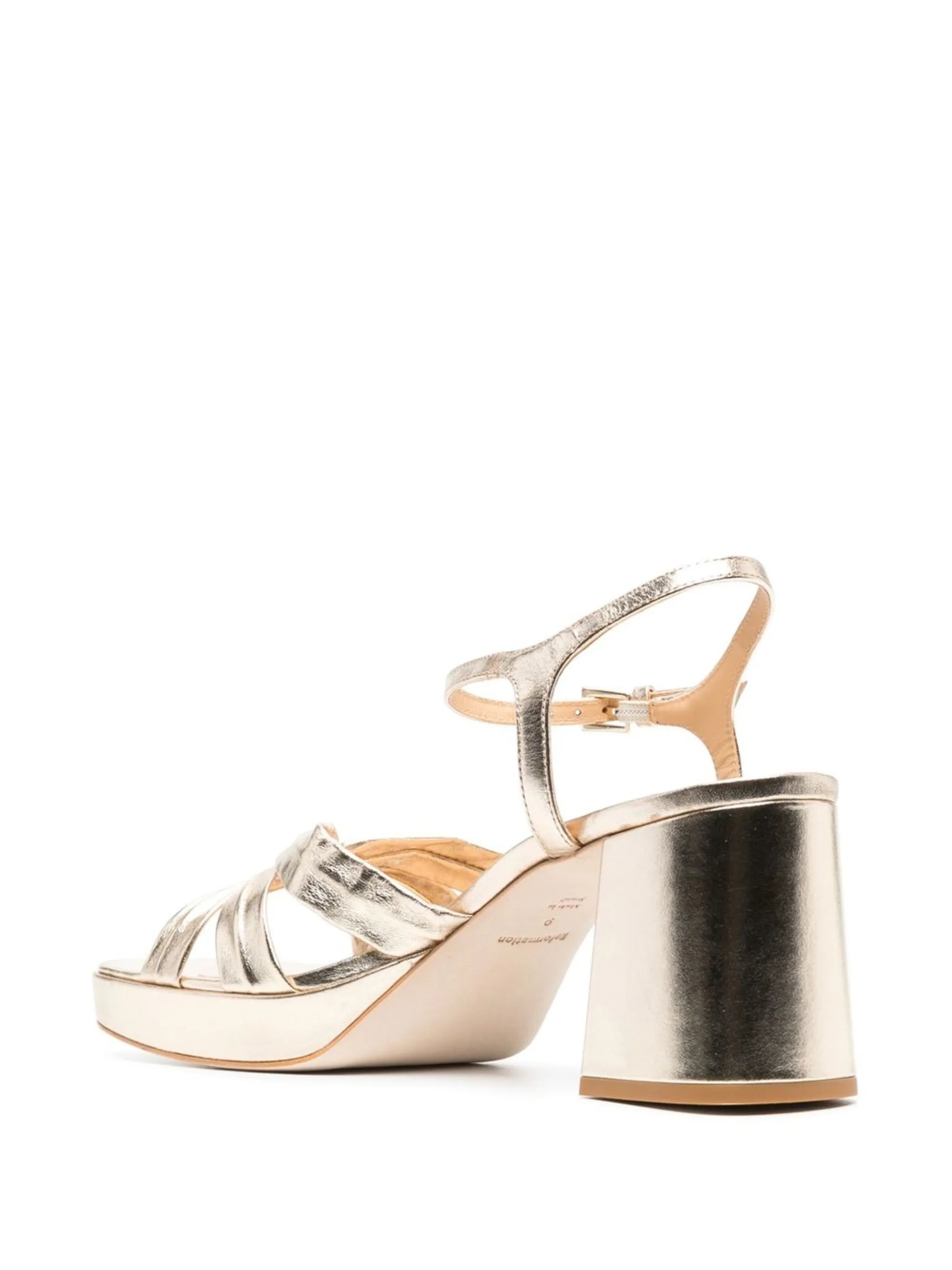 Maize ruched foiled platform sandals