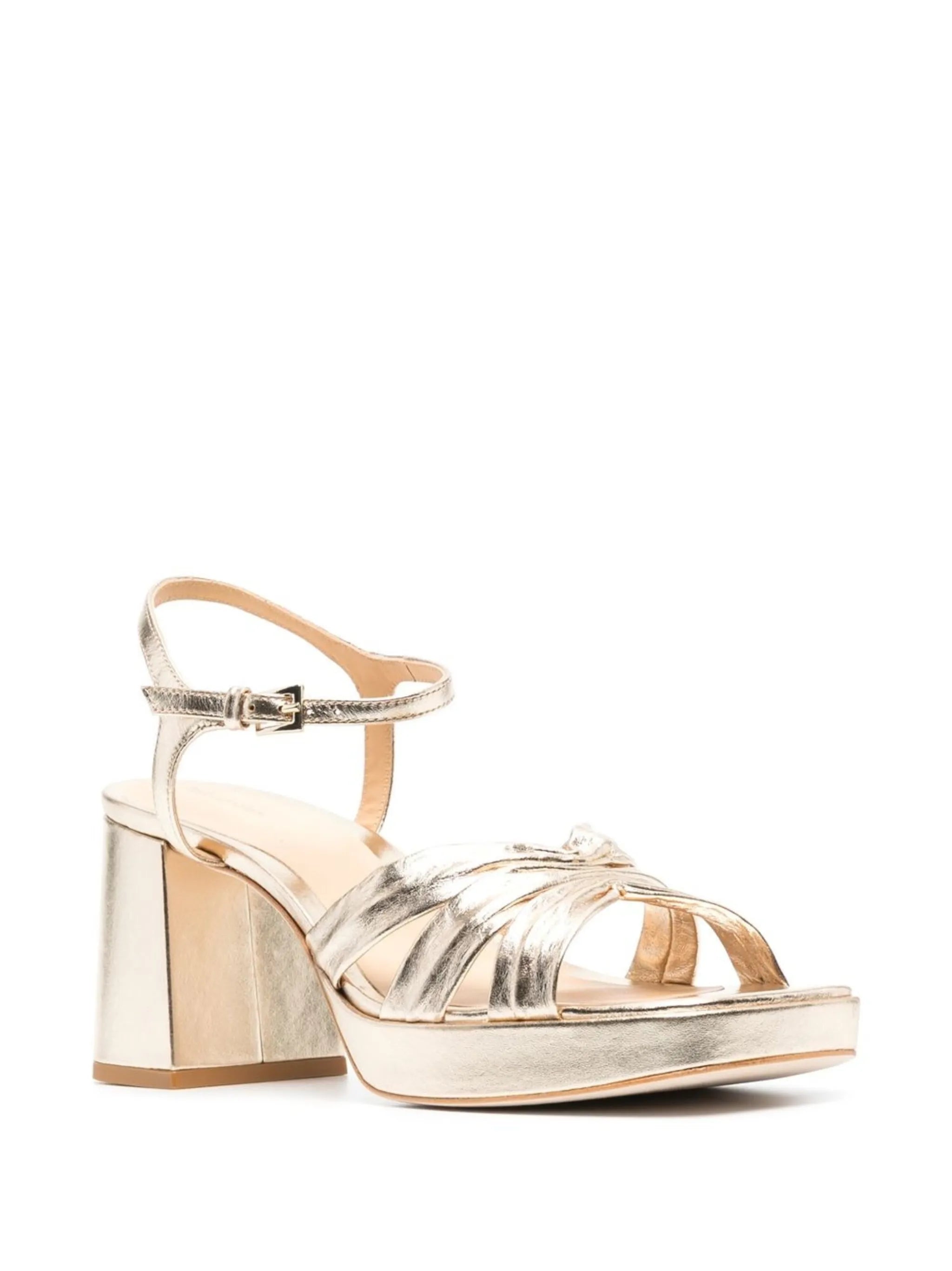 Maize ruched foiled platform sandals