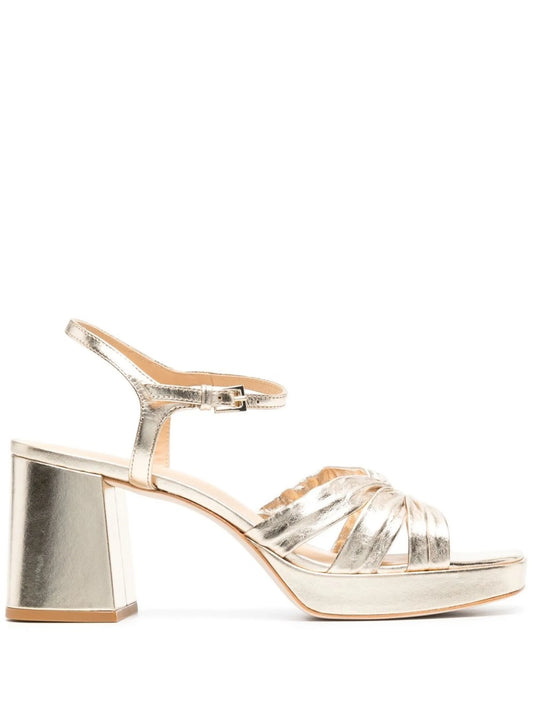 Maize ruched foiled platform sandals