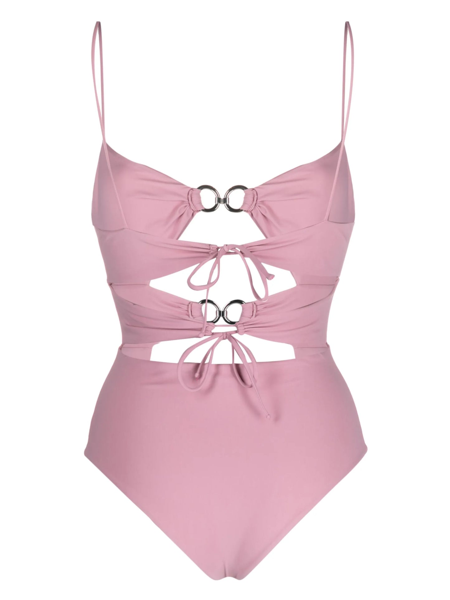 ring-embellished cut-out swimsuit