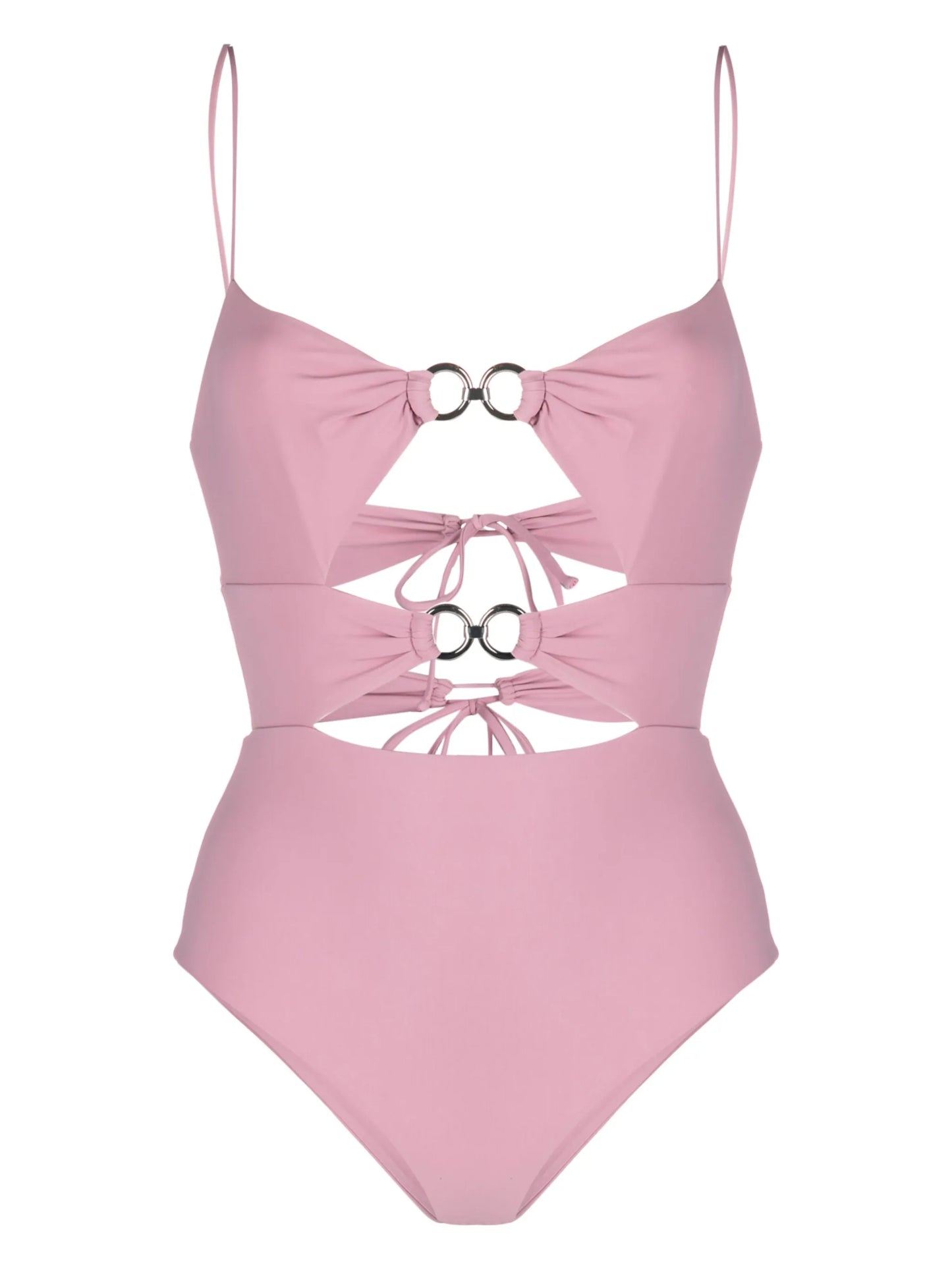 ring-embellished cut-out swimsuit