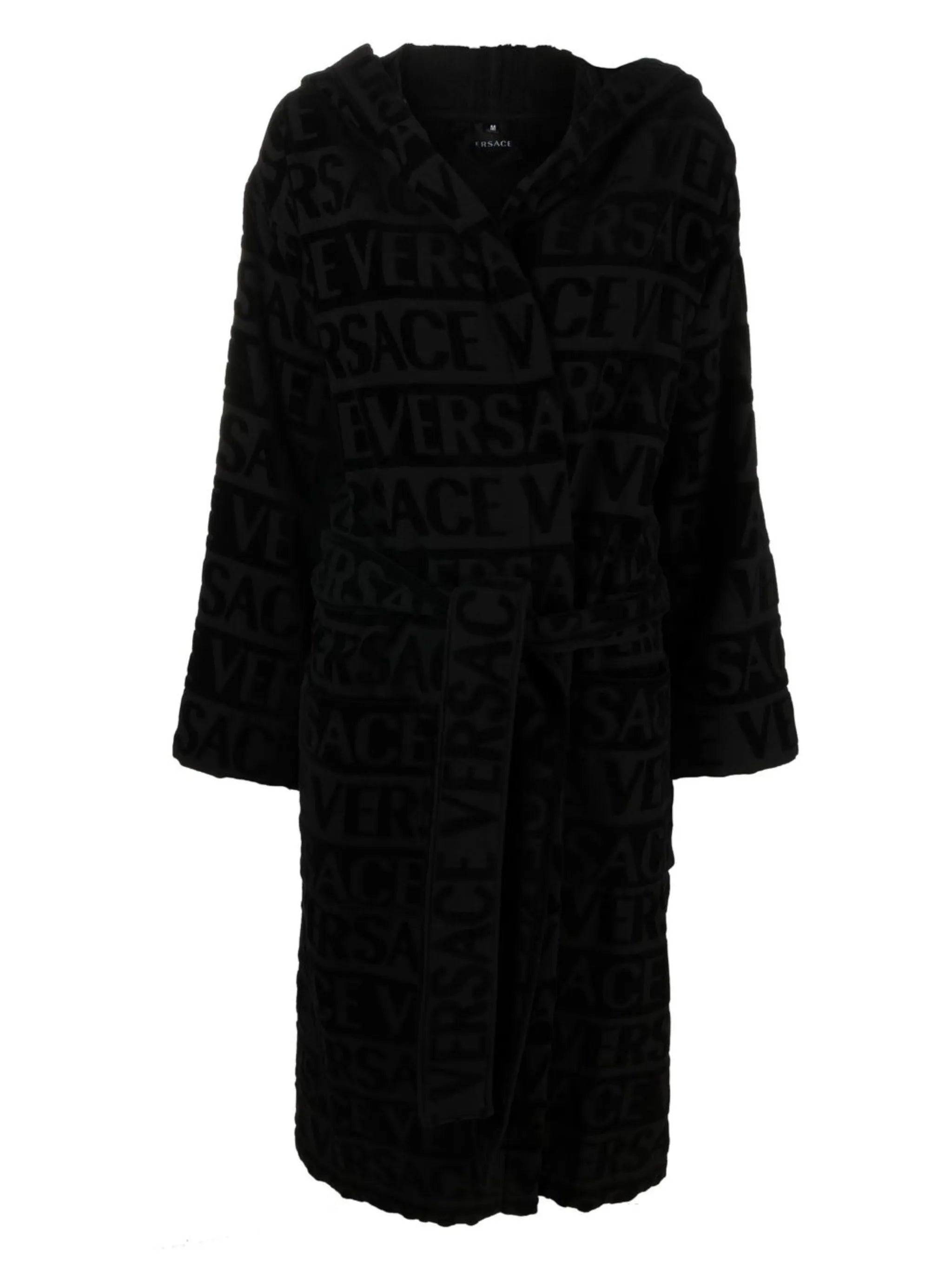 logo towelling belted robe