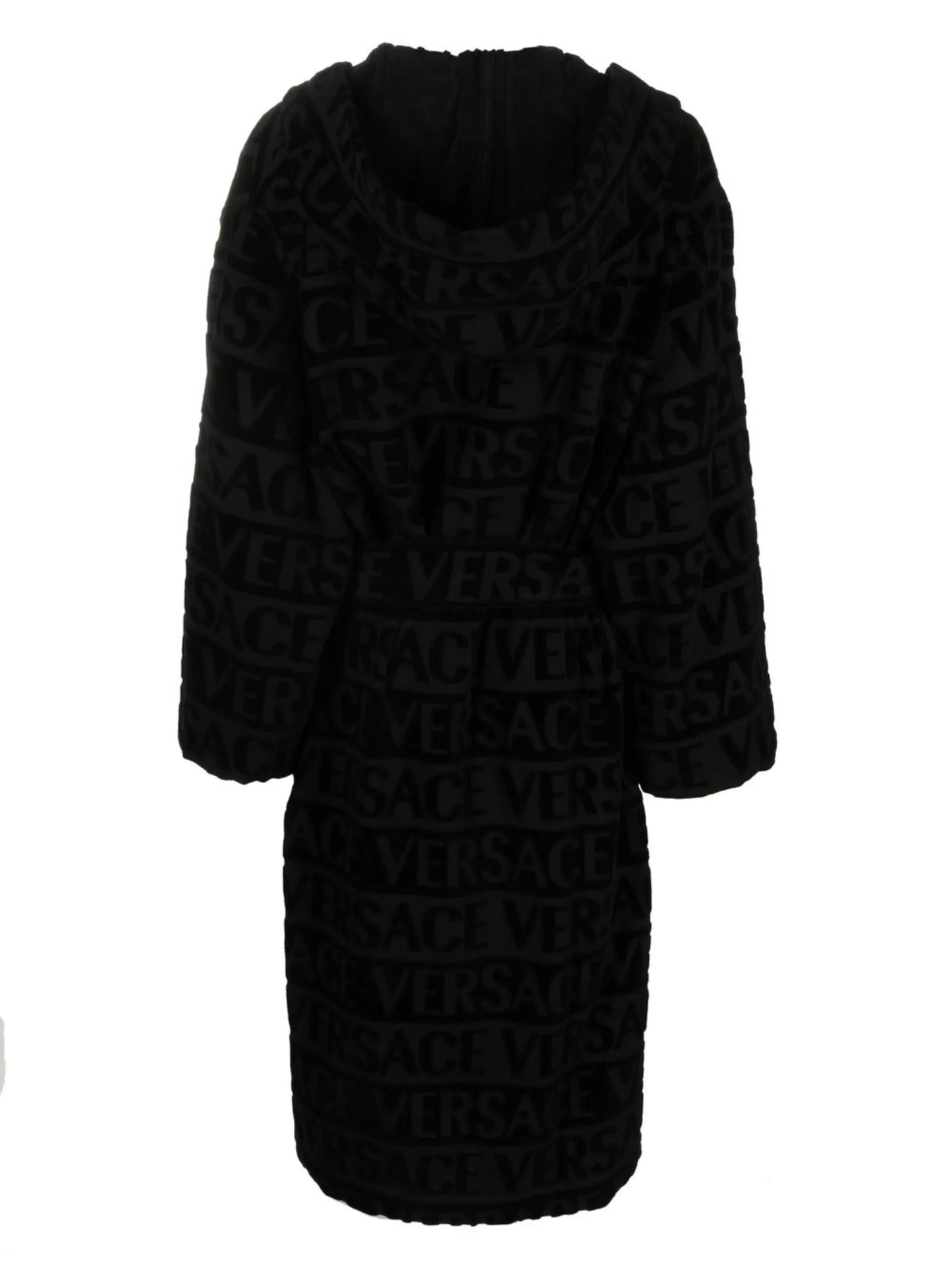 logo towelling belted robe