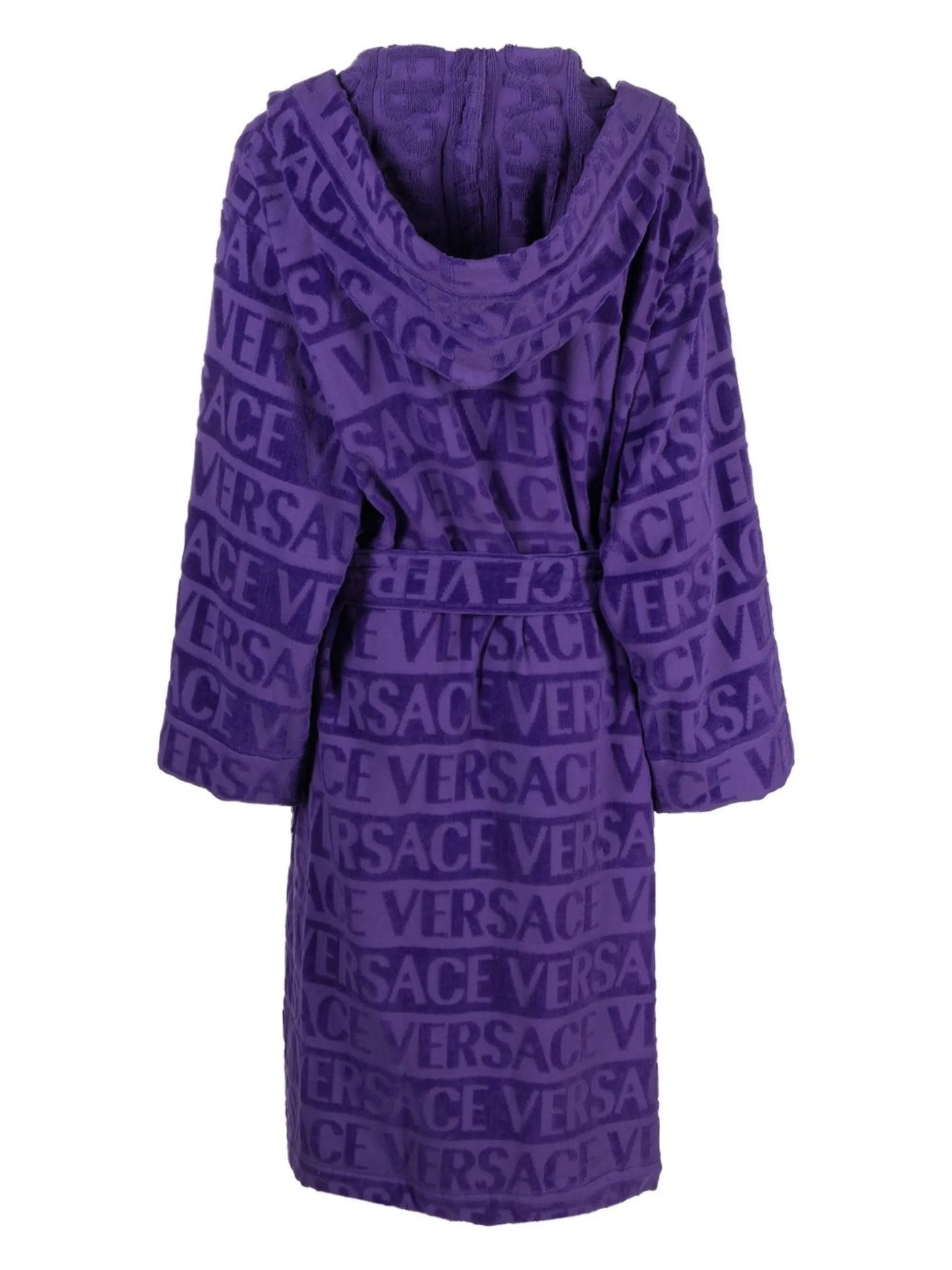 logo towelling belted robe