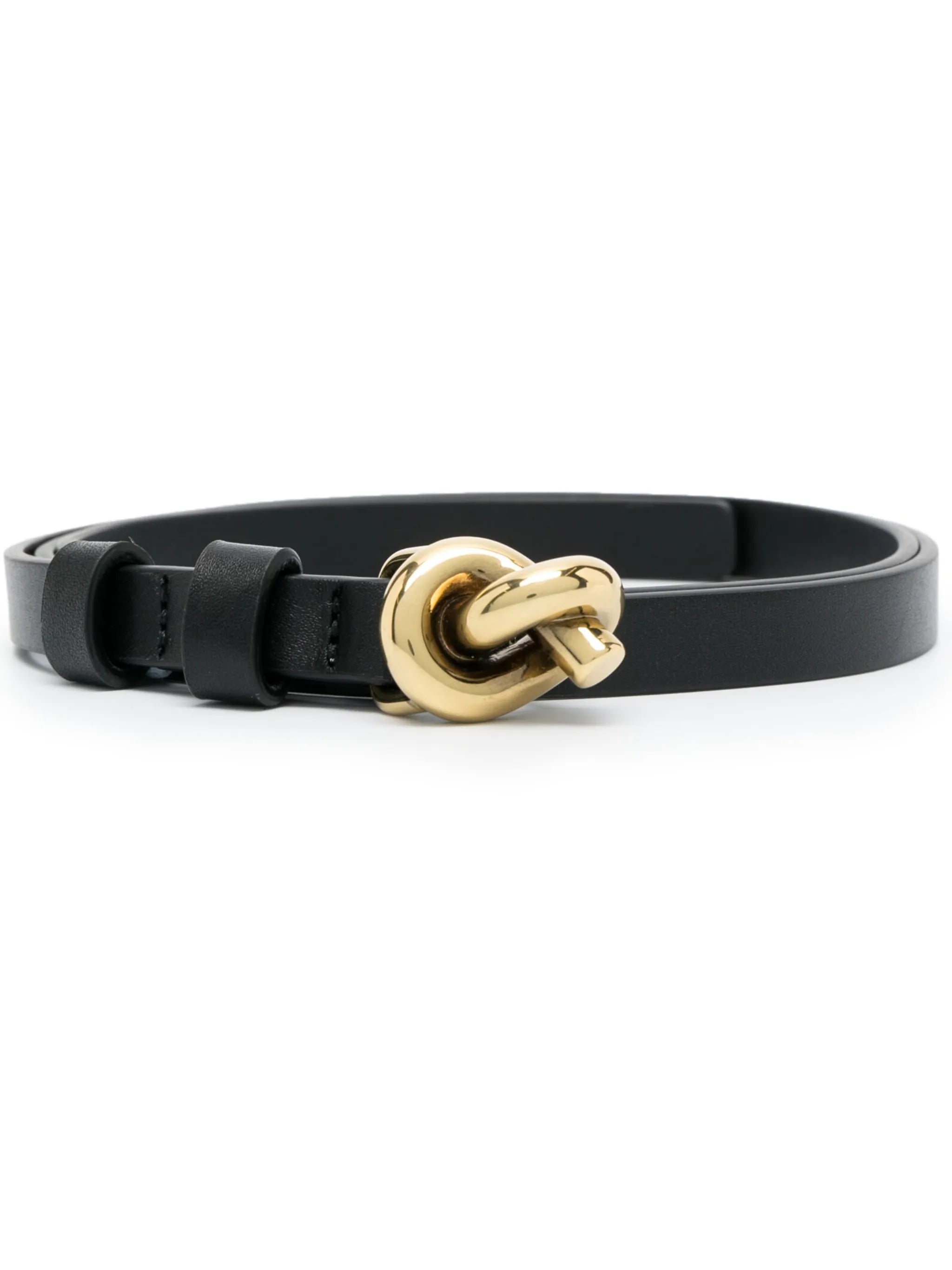 knot buckle leather belt