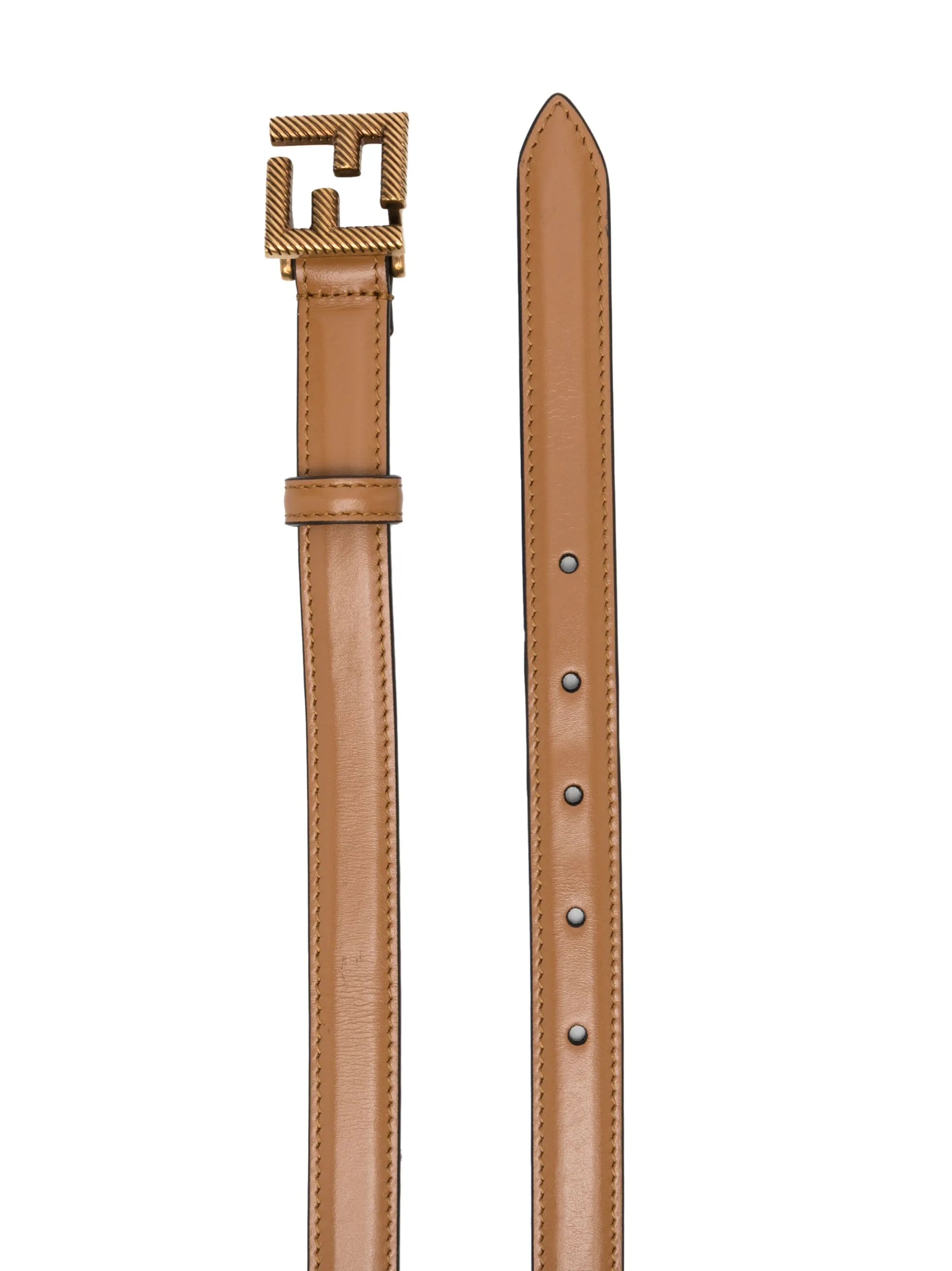 logo-buckle leather belt
