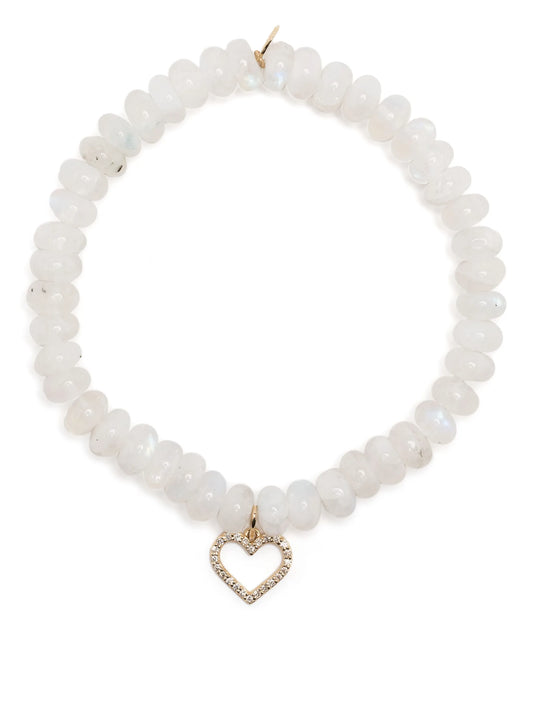 14kt yellow gold diamond and moonstone bracelet
