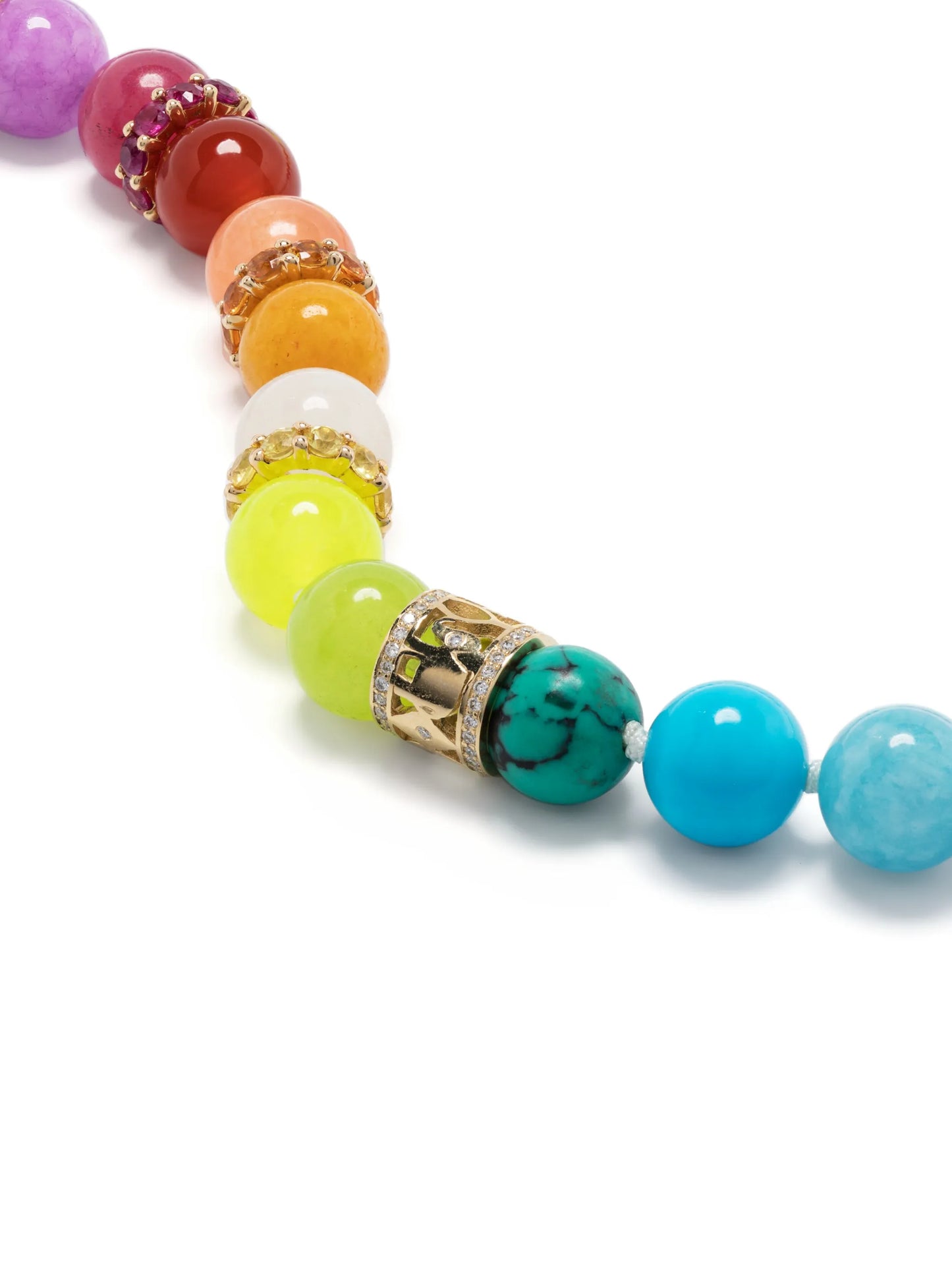14kt yellow gold Rainbow rondelle bead necklace