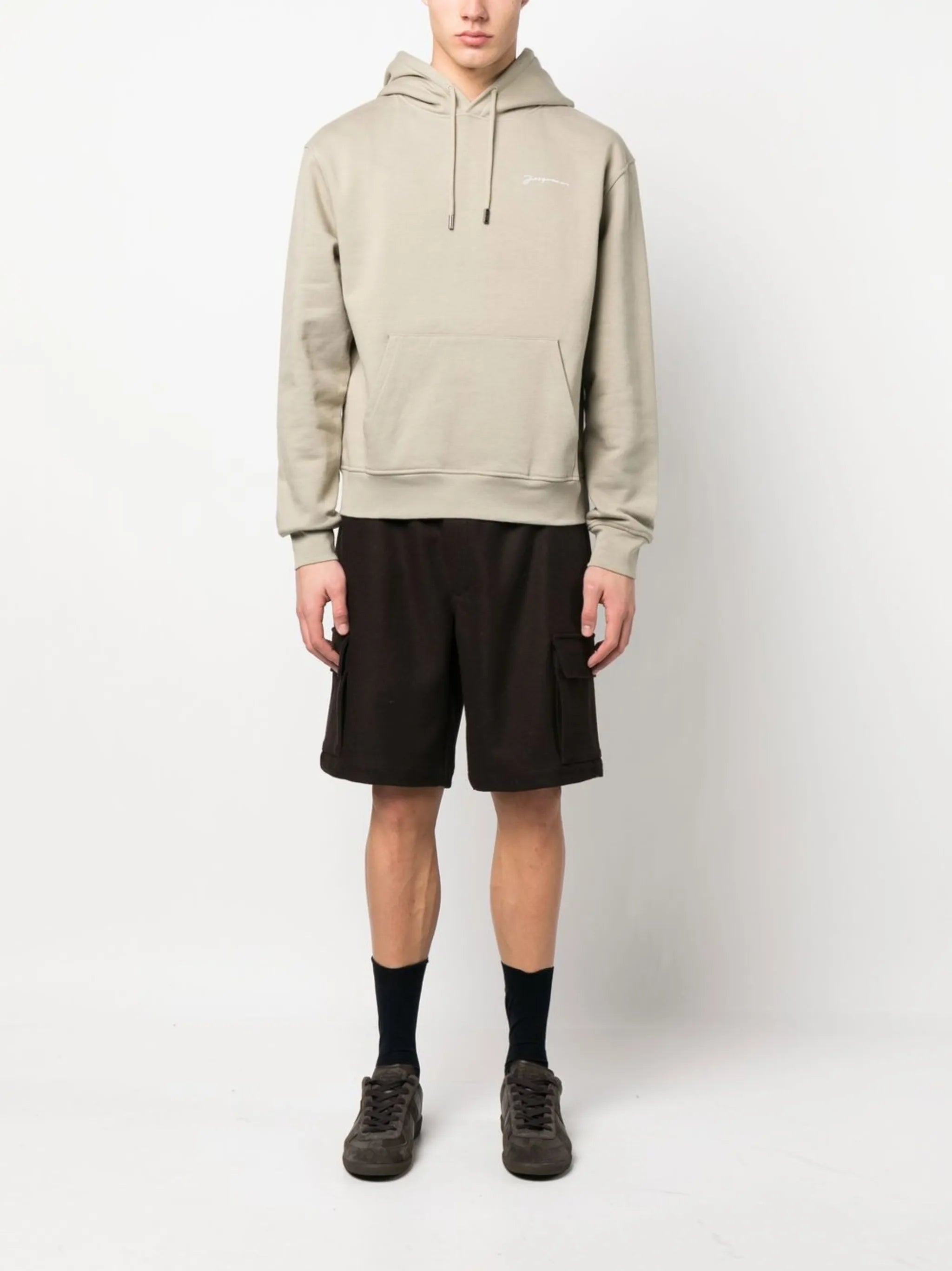 embroidered logo hoodie