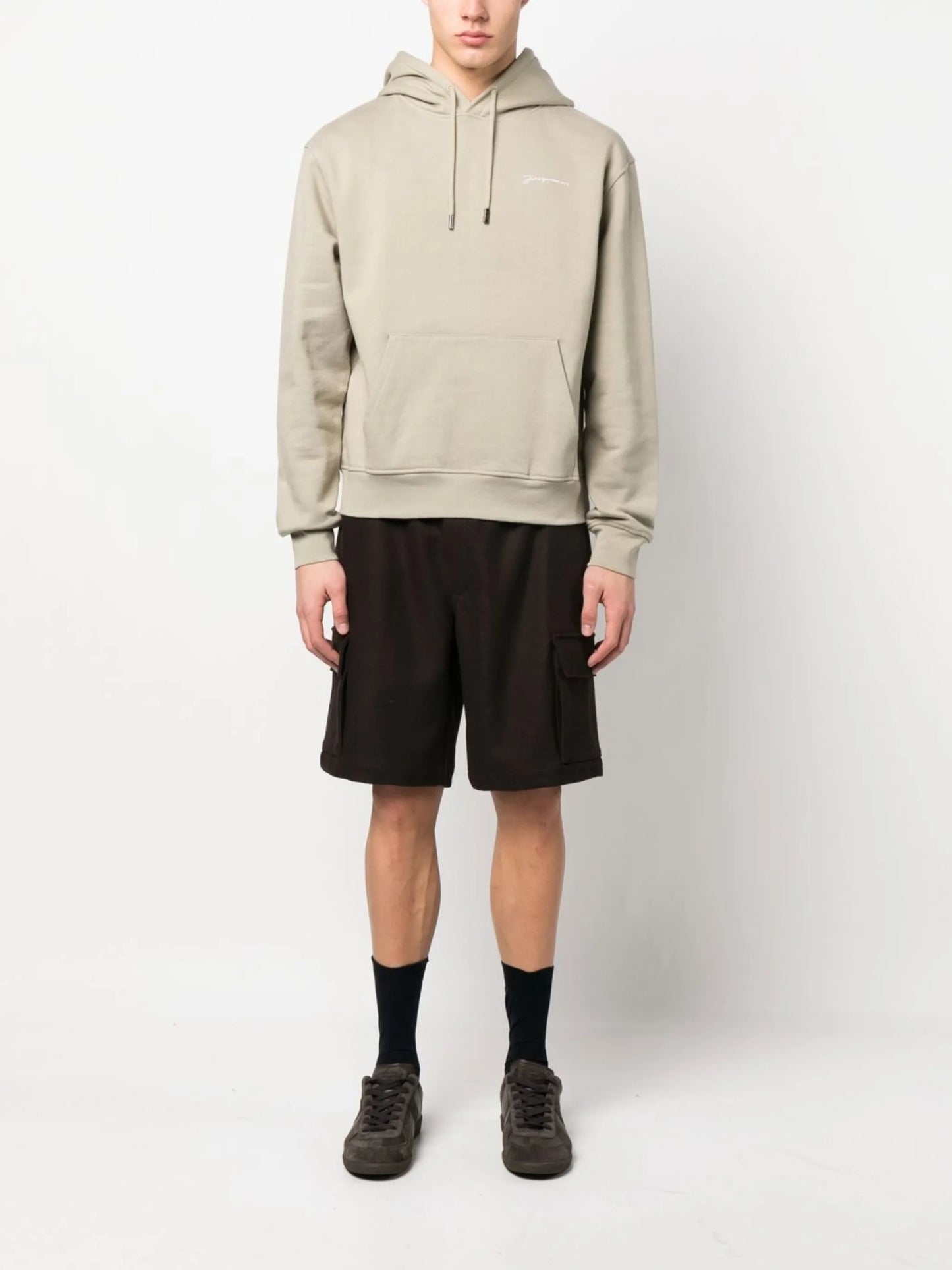 embroidered logo hoodie