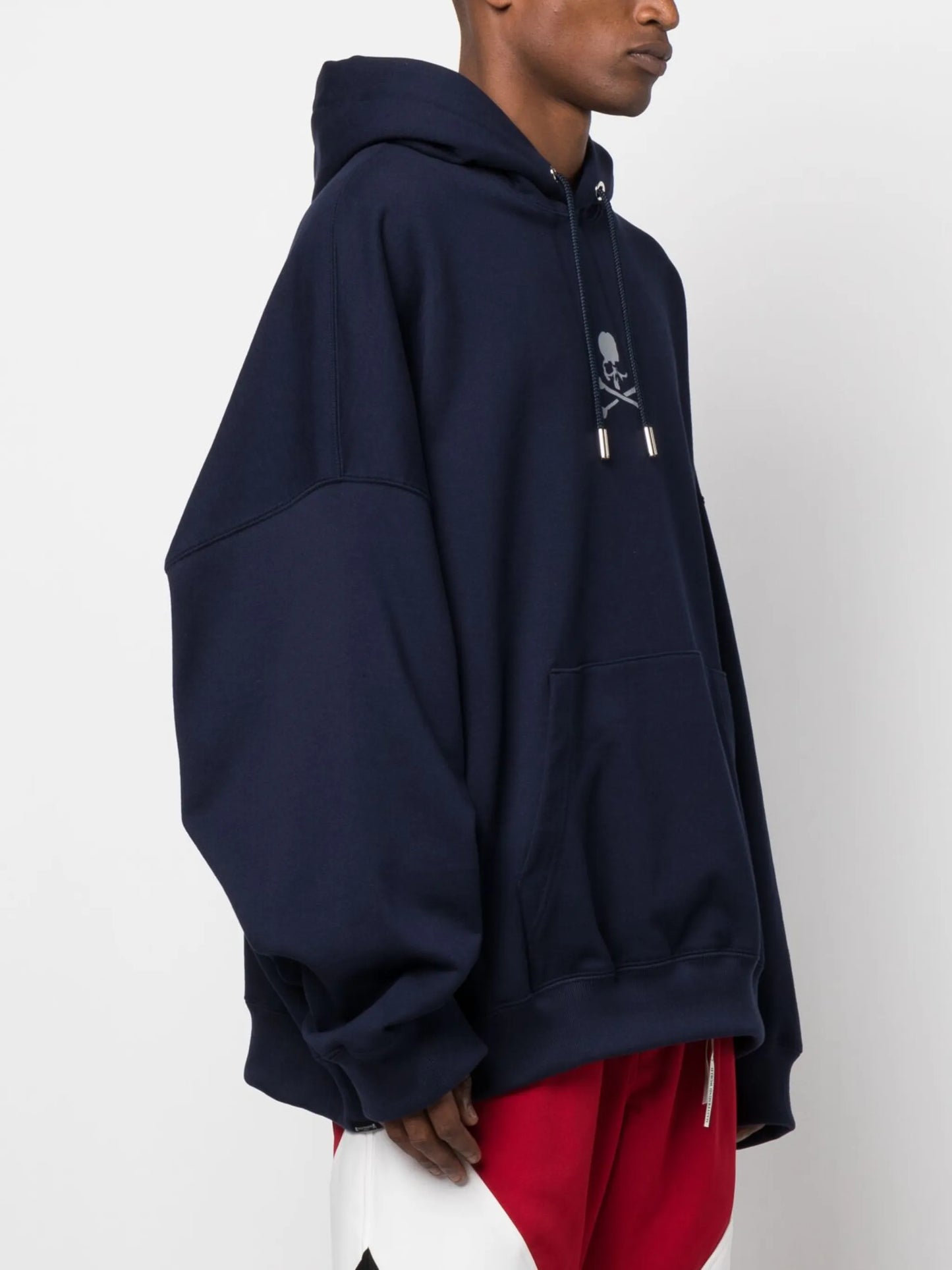 skull-print cotton hoodie